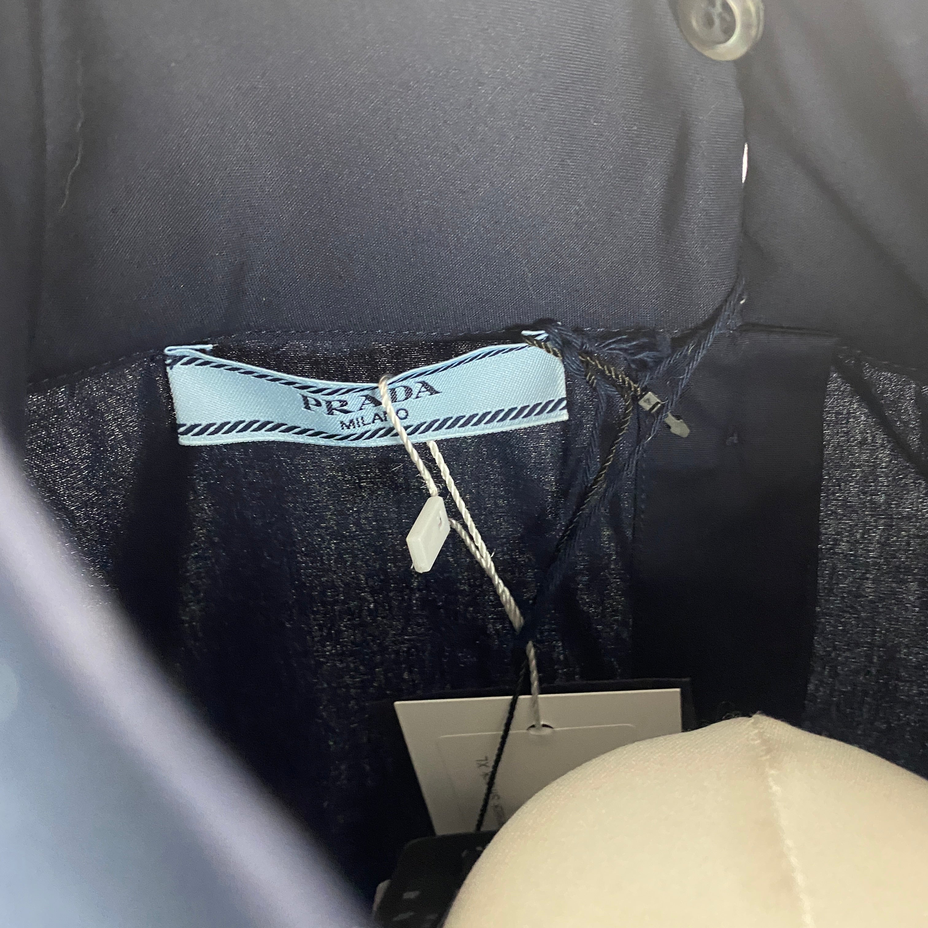 Prada New Navy Cotton Poplin Turtleneck Smock XL