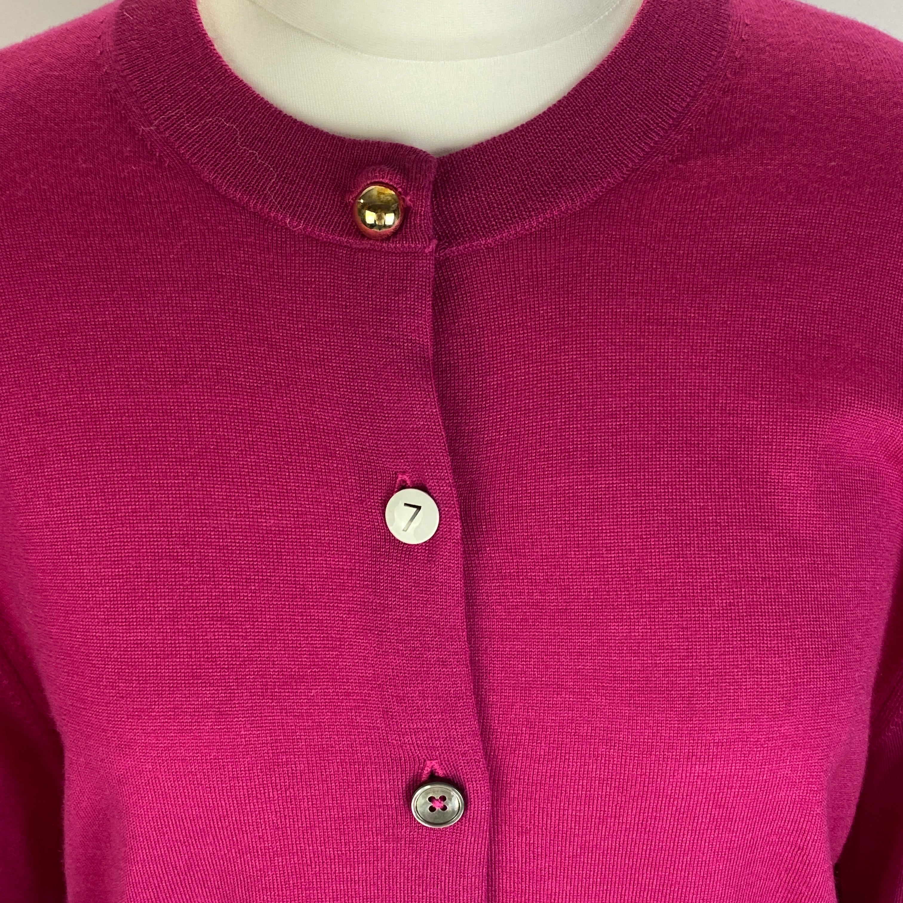 Paul Smith Fucshia Wool Feature Button Cardigan L