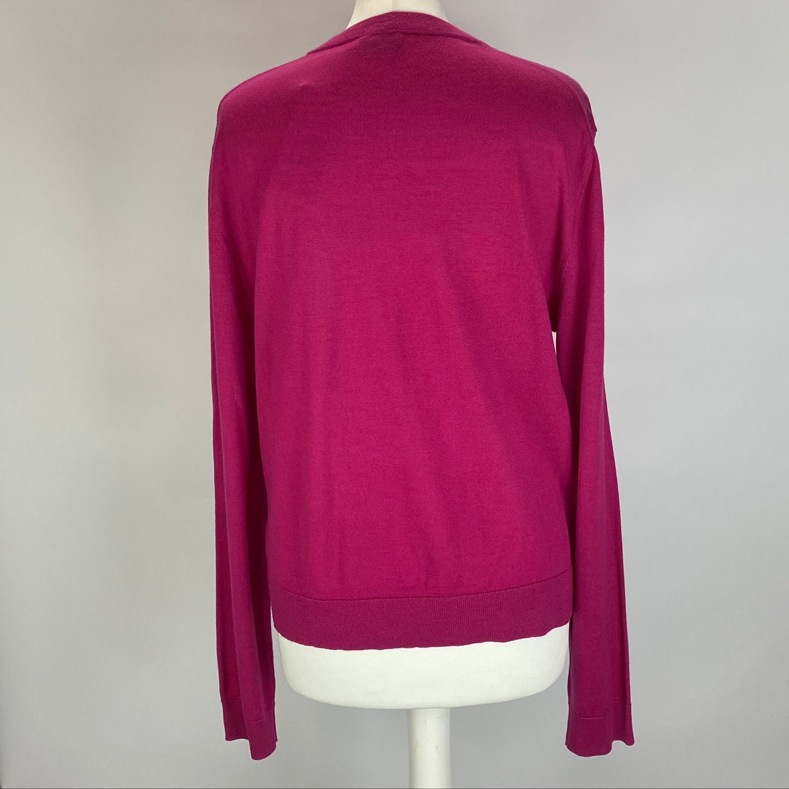 Paul Smith Fucshia Wool Feature Button Cardigan L