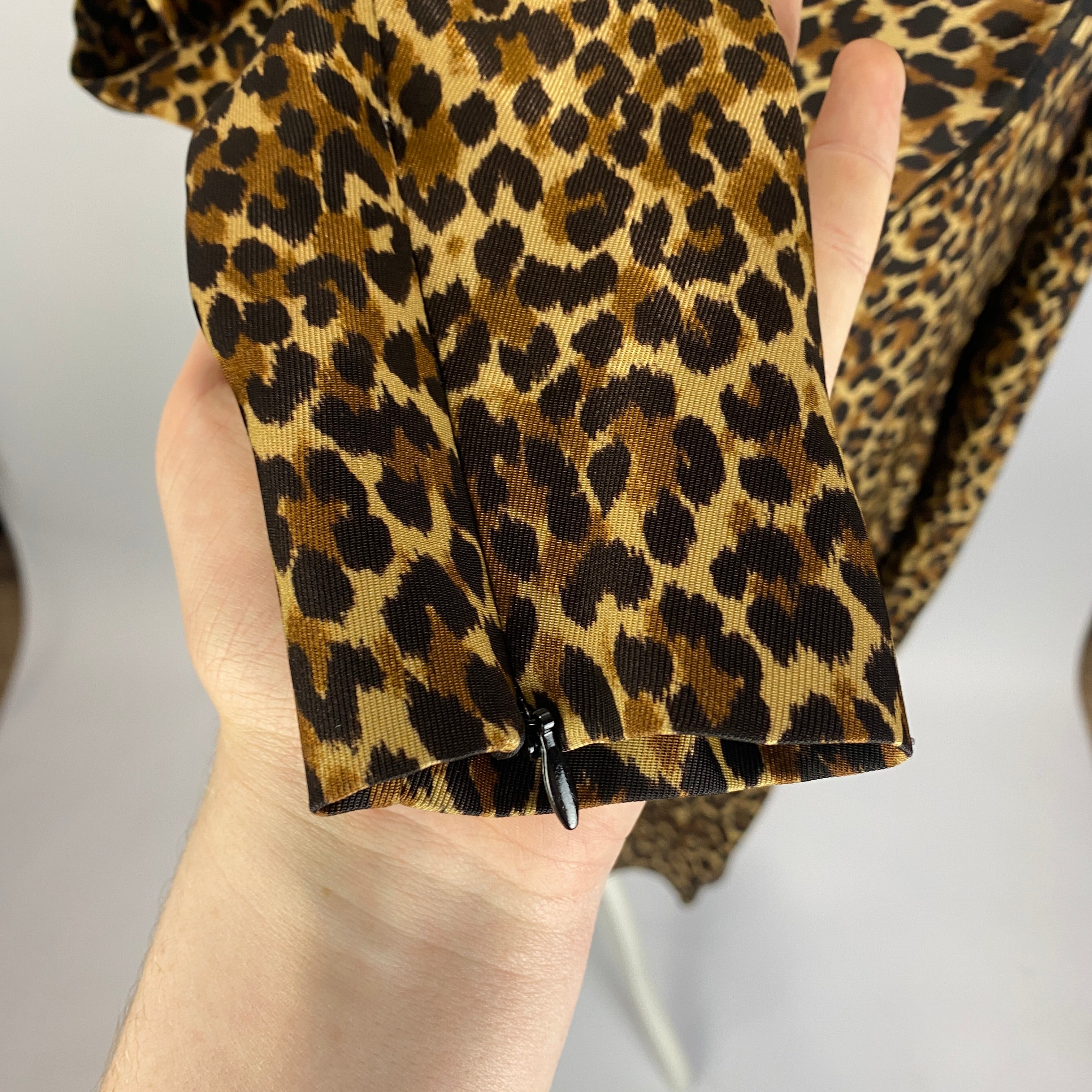 Miu Miu Leopardprint Silky Twill Midi Dress S