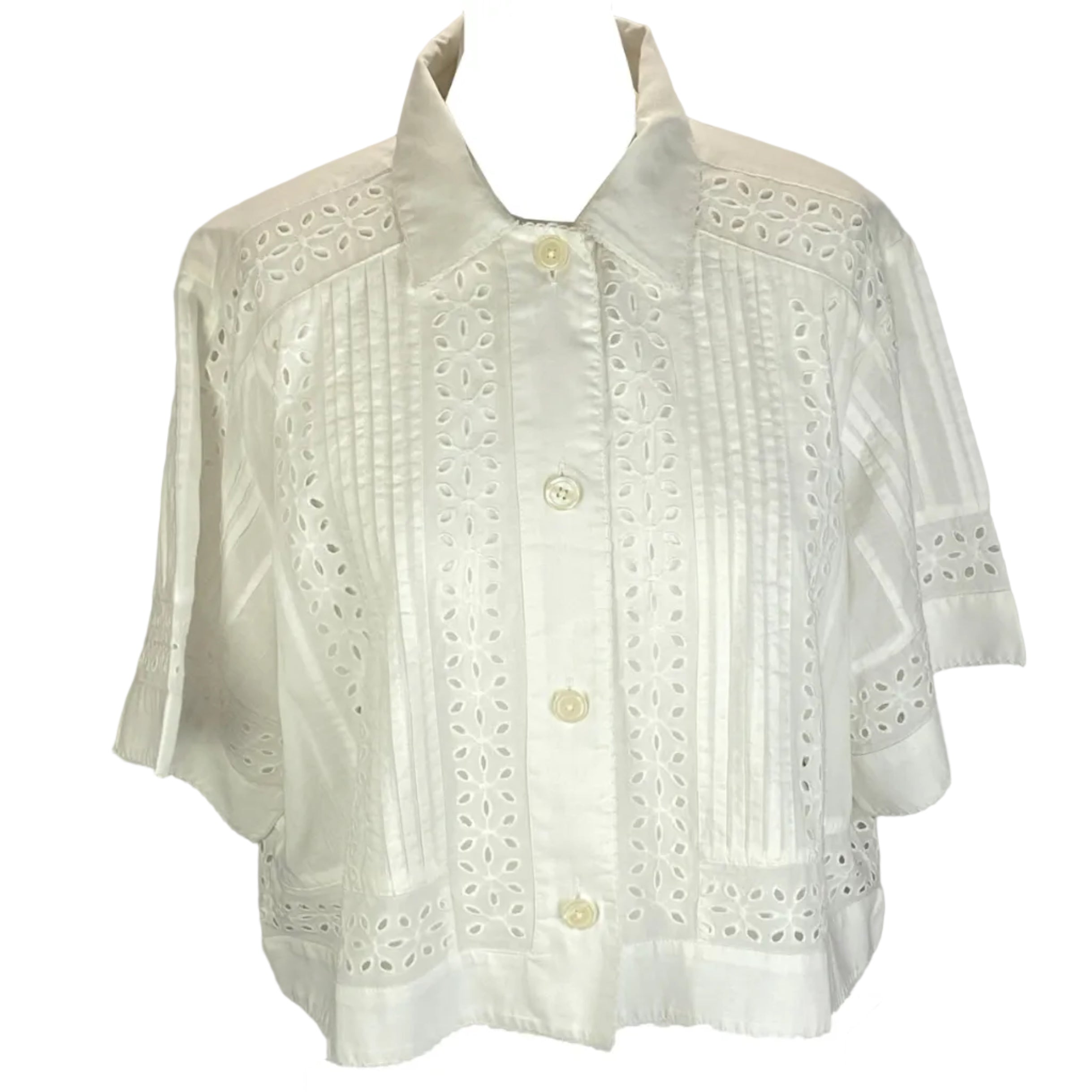 Me&Em New £195 White Cotton Voile Shirt Jacket L