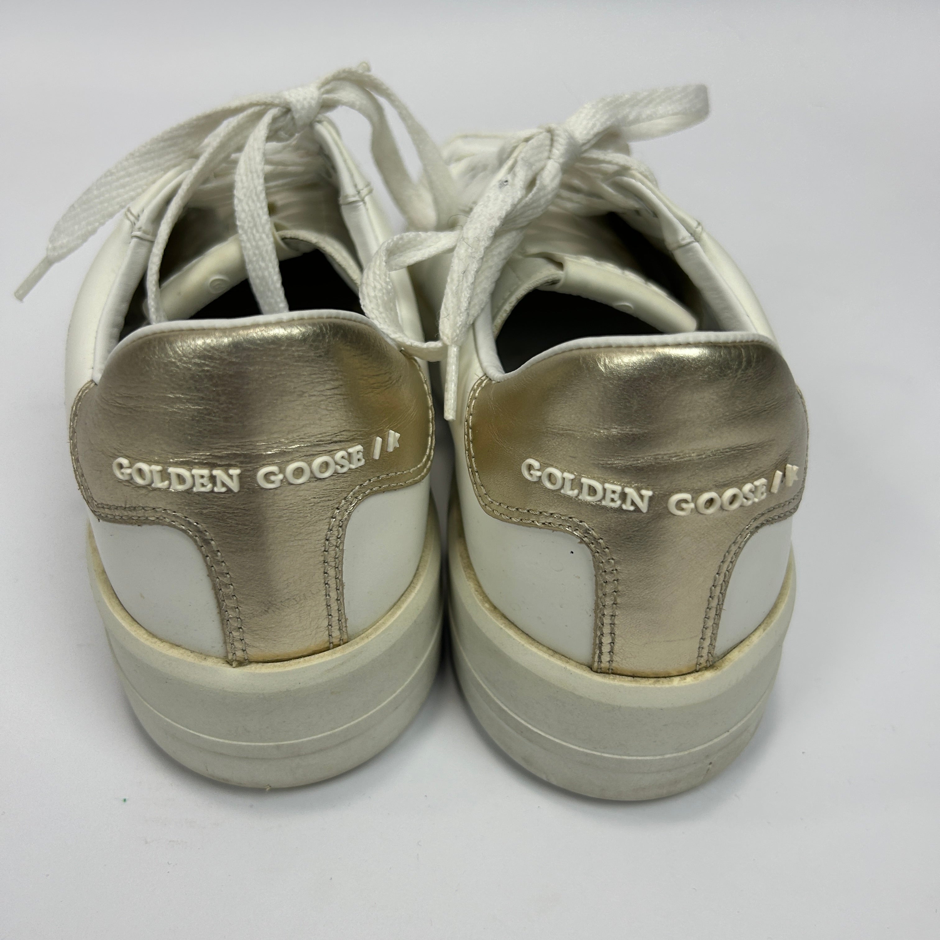 Golden Goose £319 White Leather Pure-Star Trainers 38