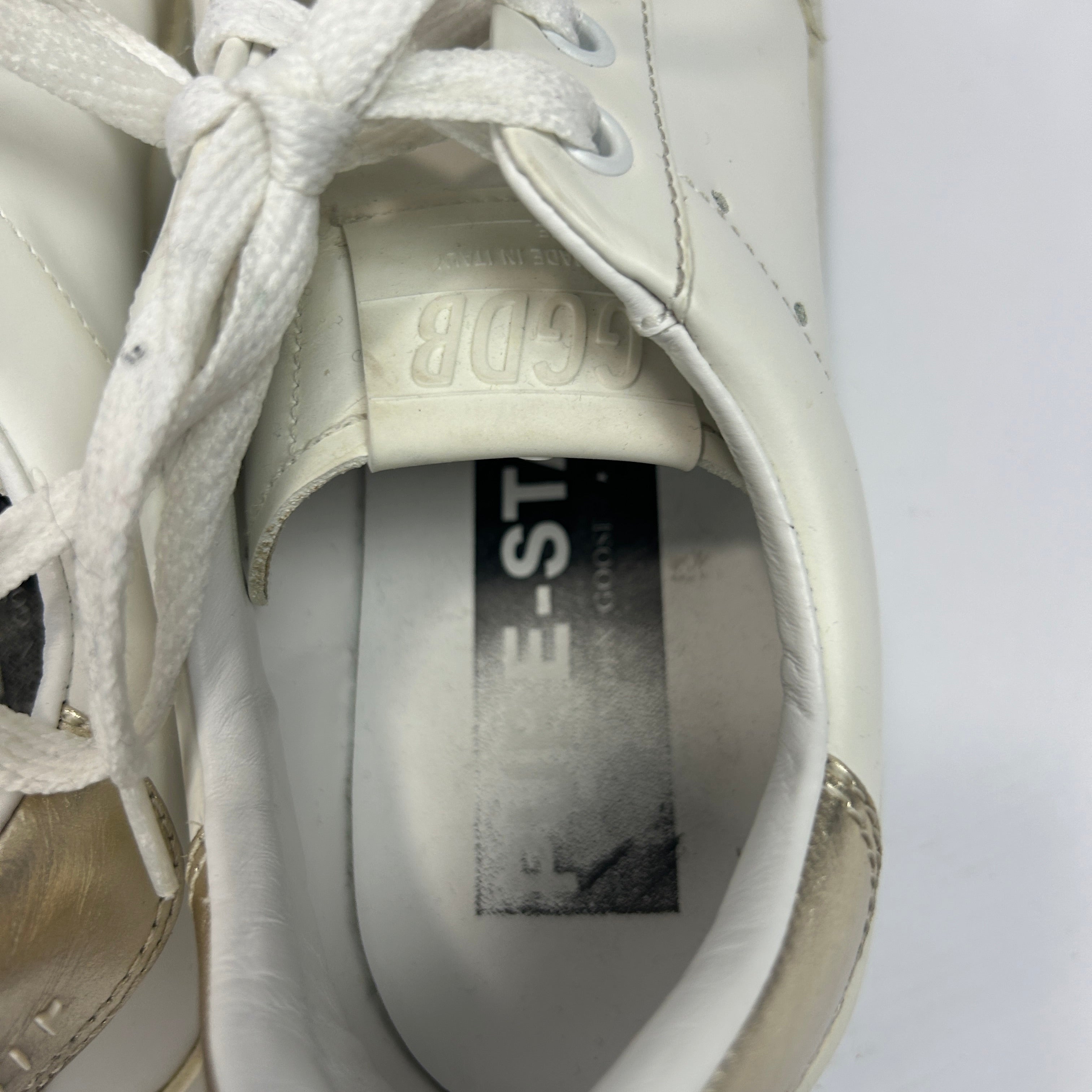 Golden Goose £319 White Leather Pure-Star Trainers 38