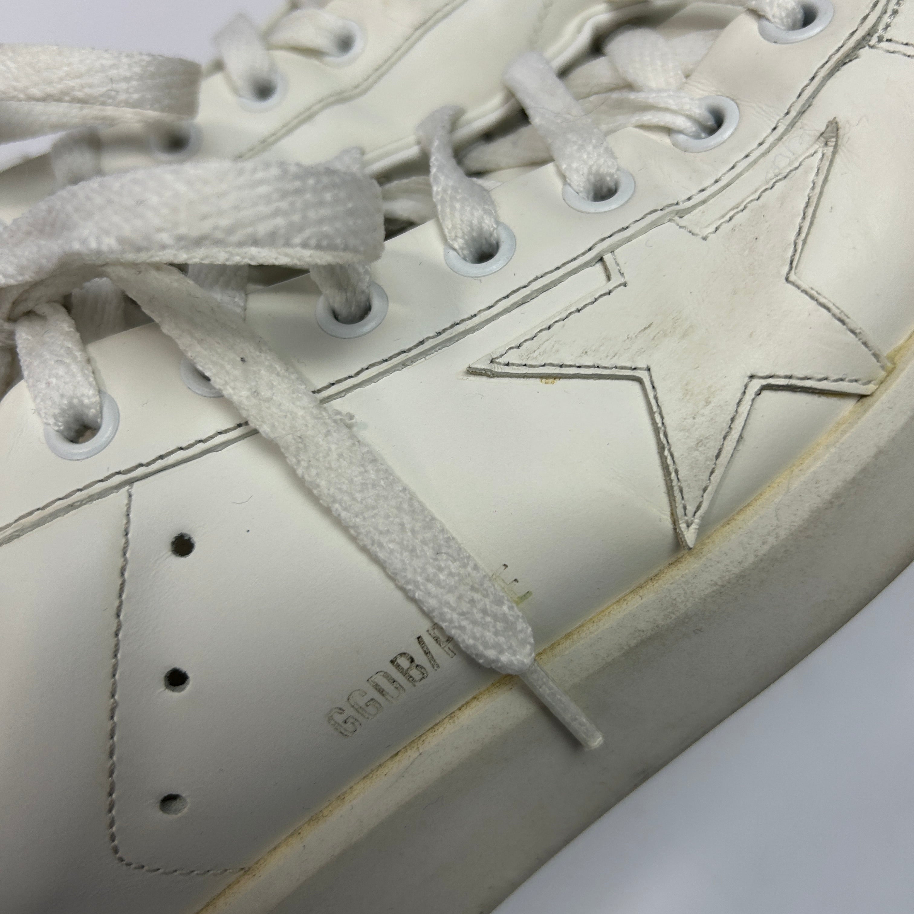 Golden Goose £319 White Leather Pure-Star Trainers 38