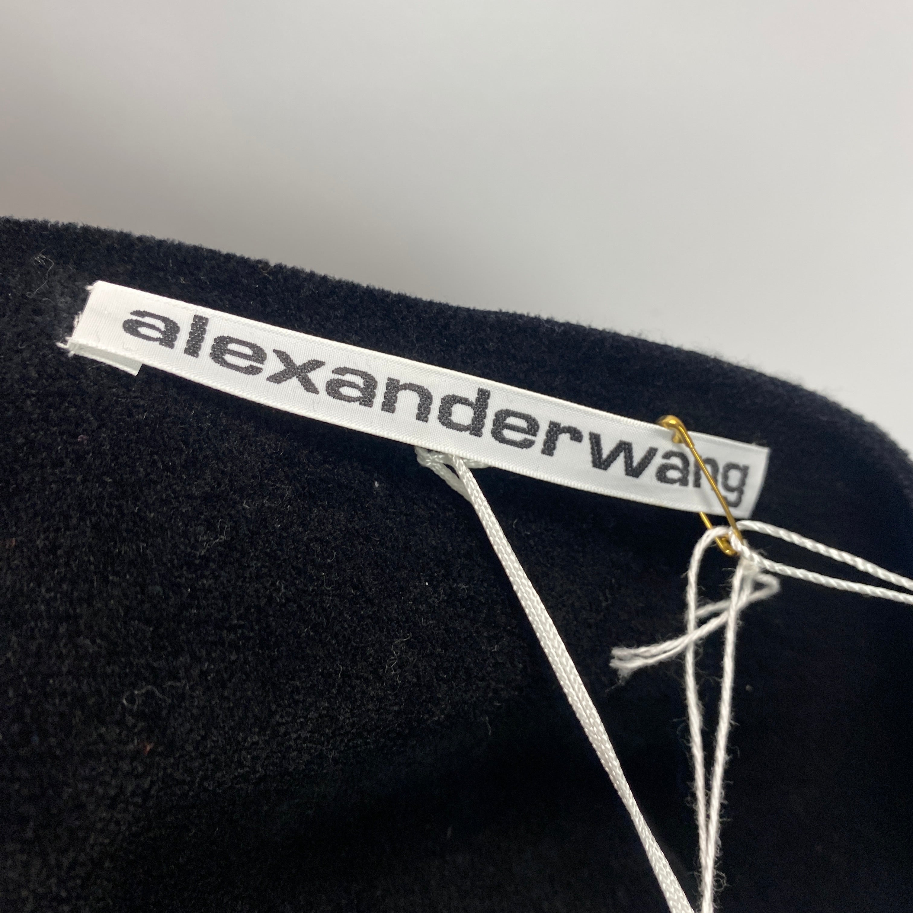Alexander Wang $595 Black Velvet Cropped Cardigan S