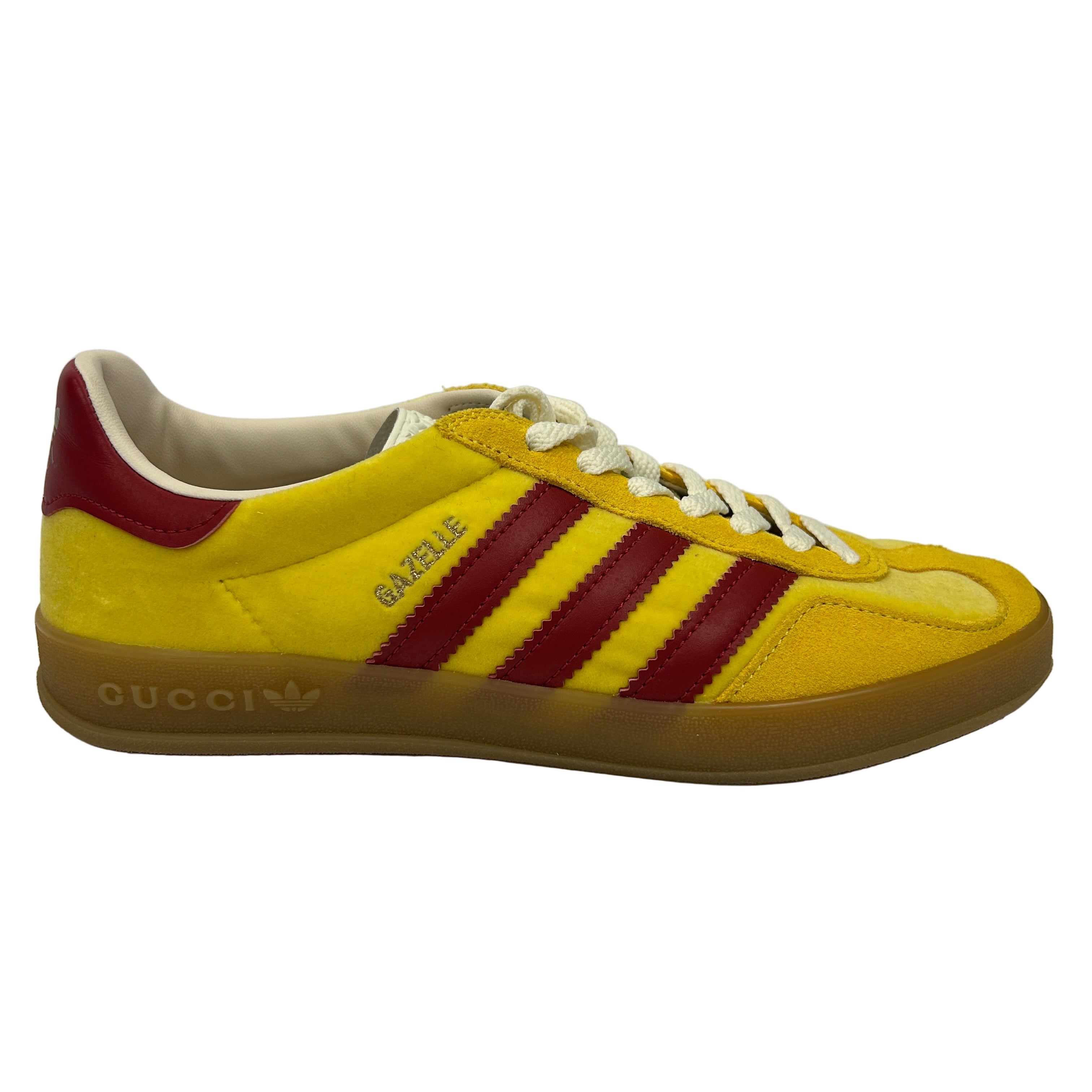 Gucci x Adidas Yellow Velvet Gazelle Trainers 38.5