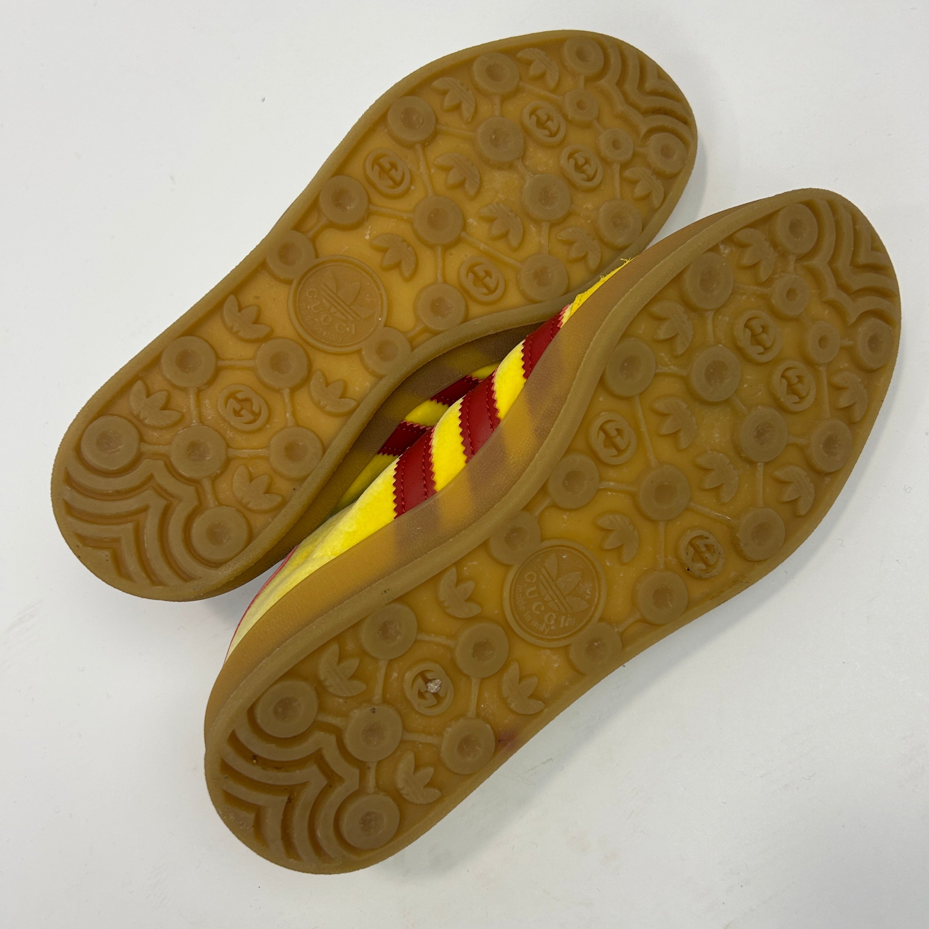 Gucci x Adidas Yellow Velvet Gazelle Trainers 38.5