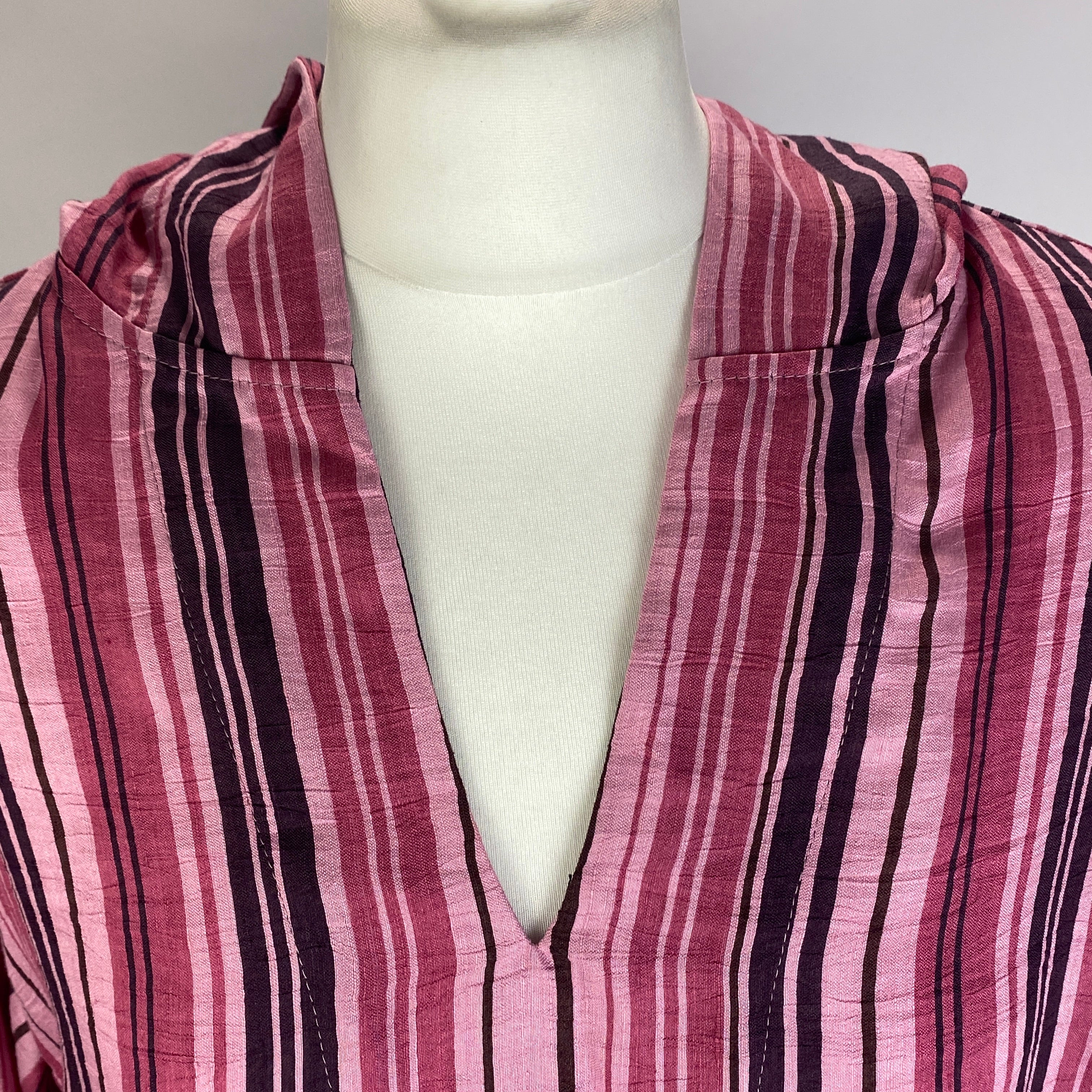 Lisa Marie Fernandez £500 Pink Stripe Linen Mix Hooded Tunic XS