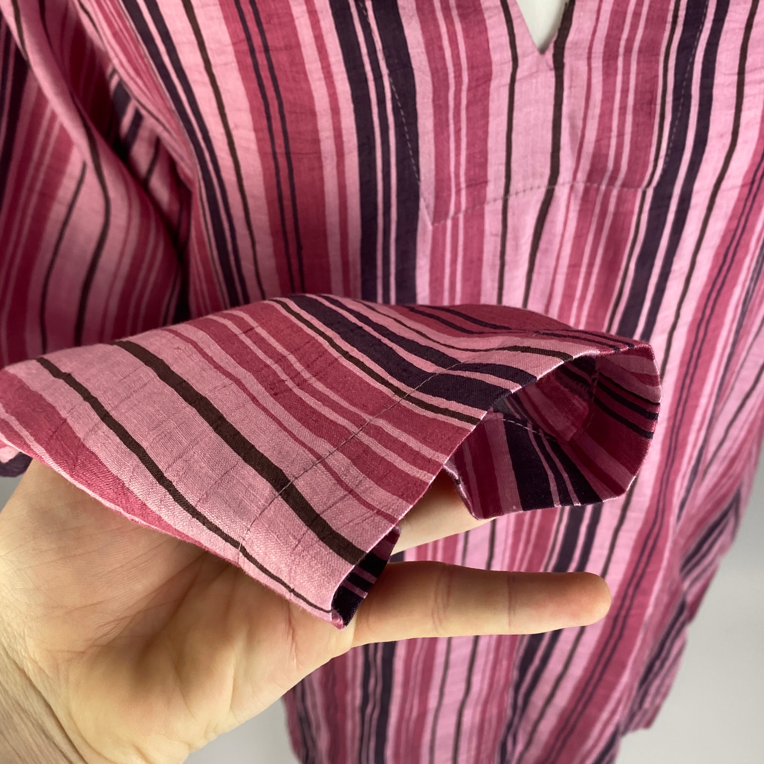 Lisa Marie Fernandez £500 Pink Stripe Linen Mix Hooded Tunic XS