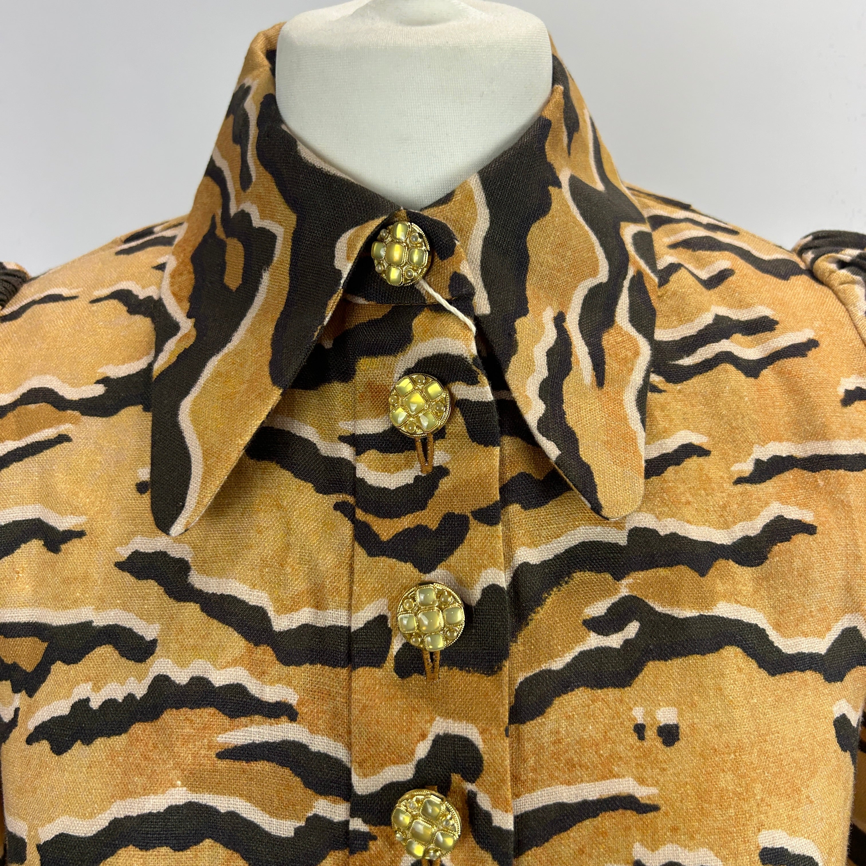 Zimmermann New £650 Tan Tiger Matchmaker Tunic Dress S