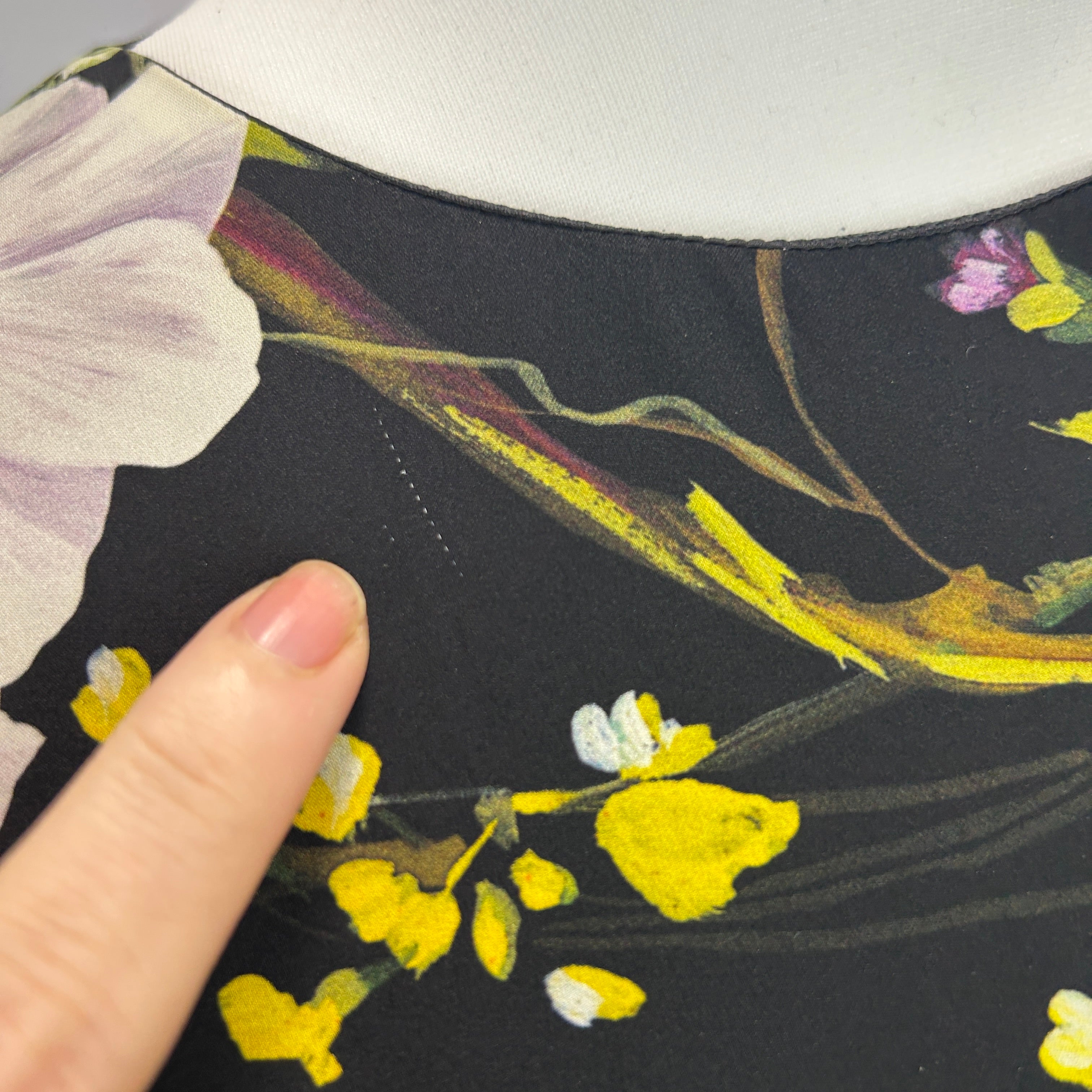 Dolce & Gabbana Black Floral Print Silk Crepe Dress M