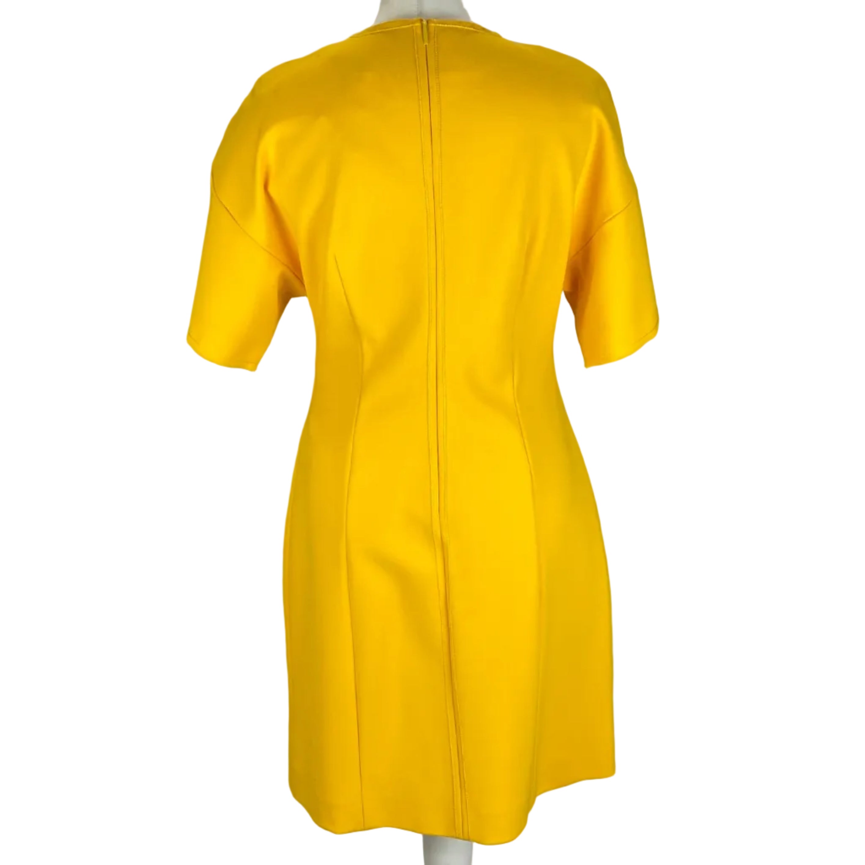 Emilio Pucci New Yolk Yellow Crepe Shift Dress M