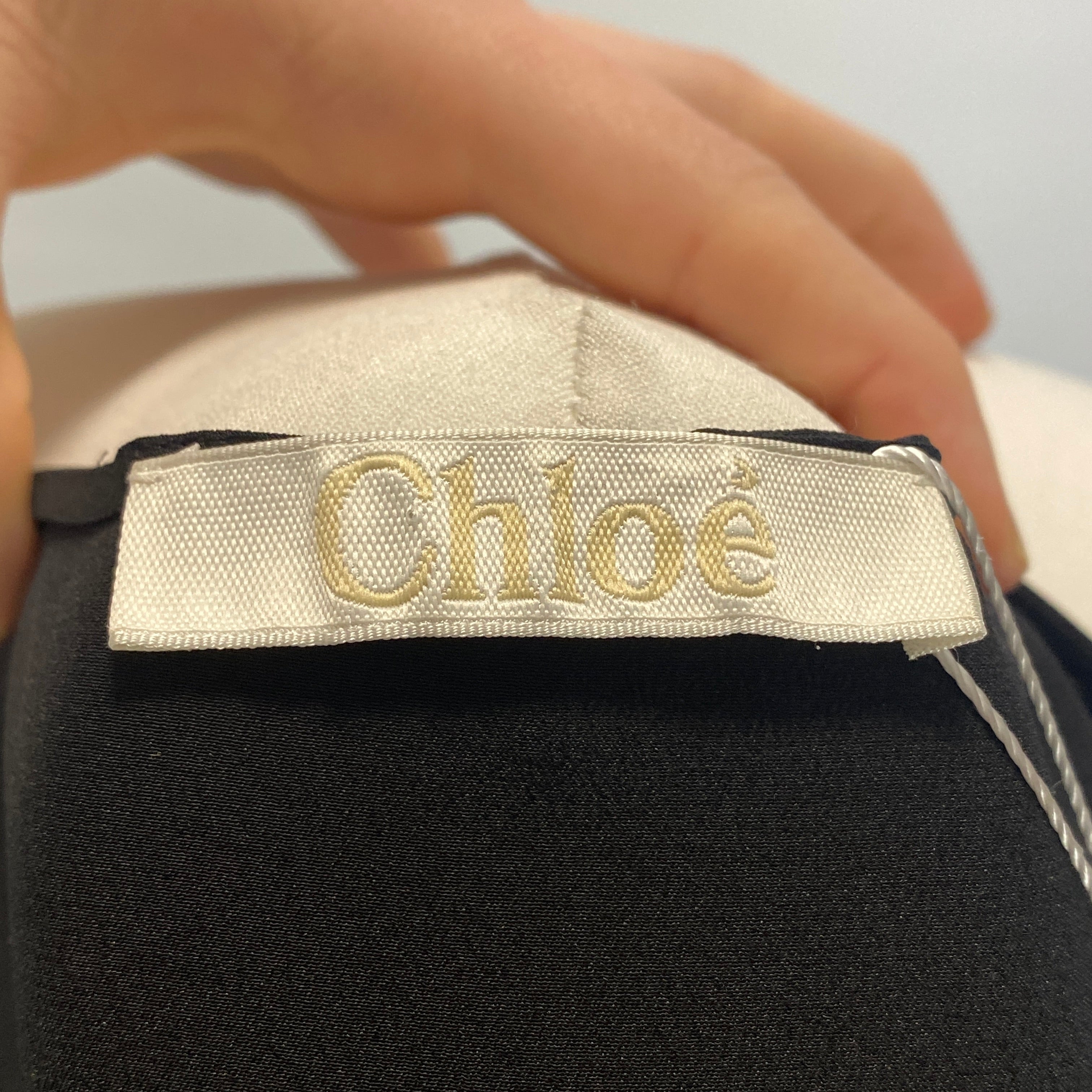 Chloe Black Silk Cutaway Batwing Top XL