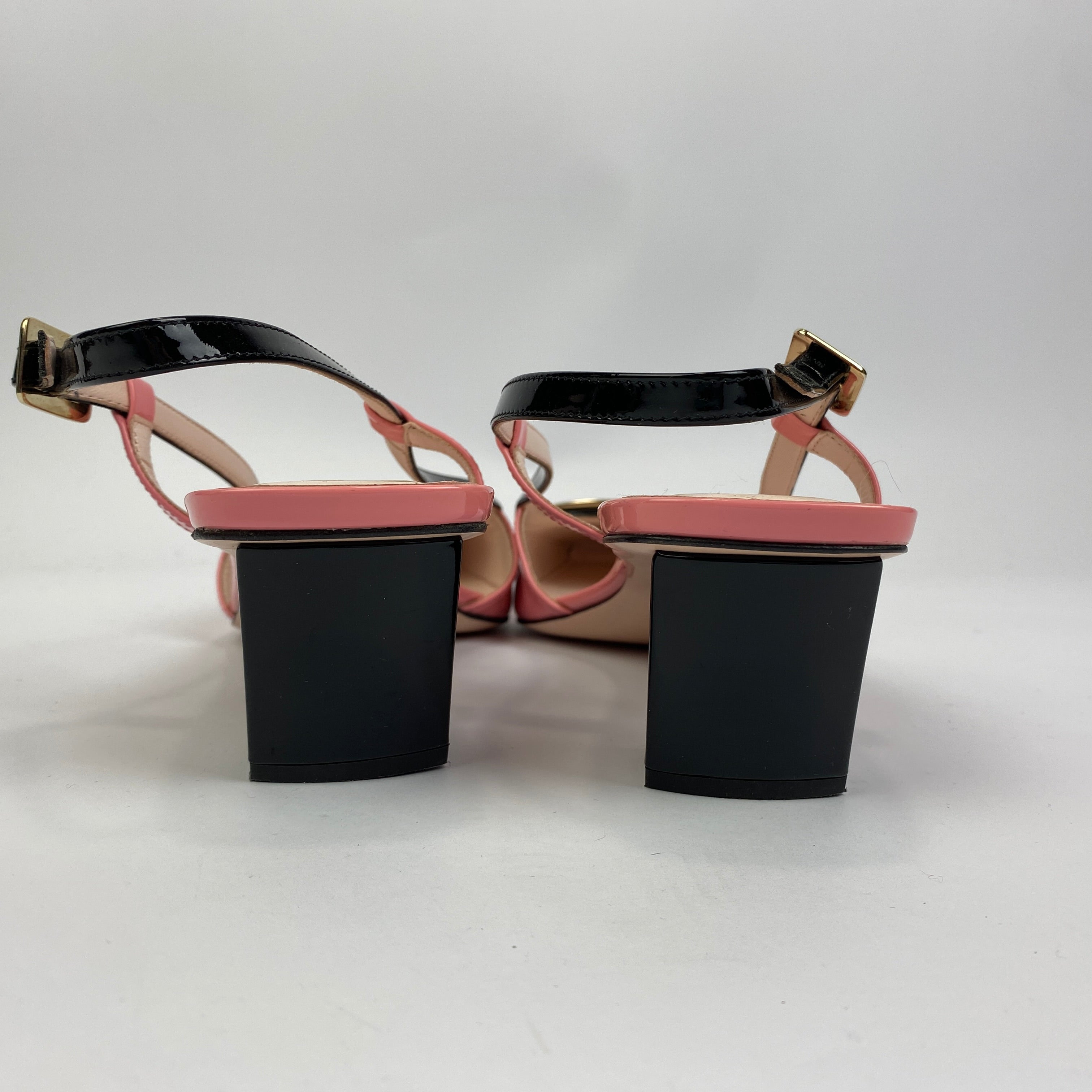 Roger Vivier £820 Sugar Pink Patent Belle Viver 45 Slingbacks 41