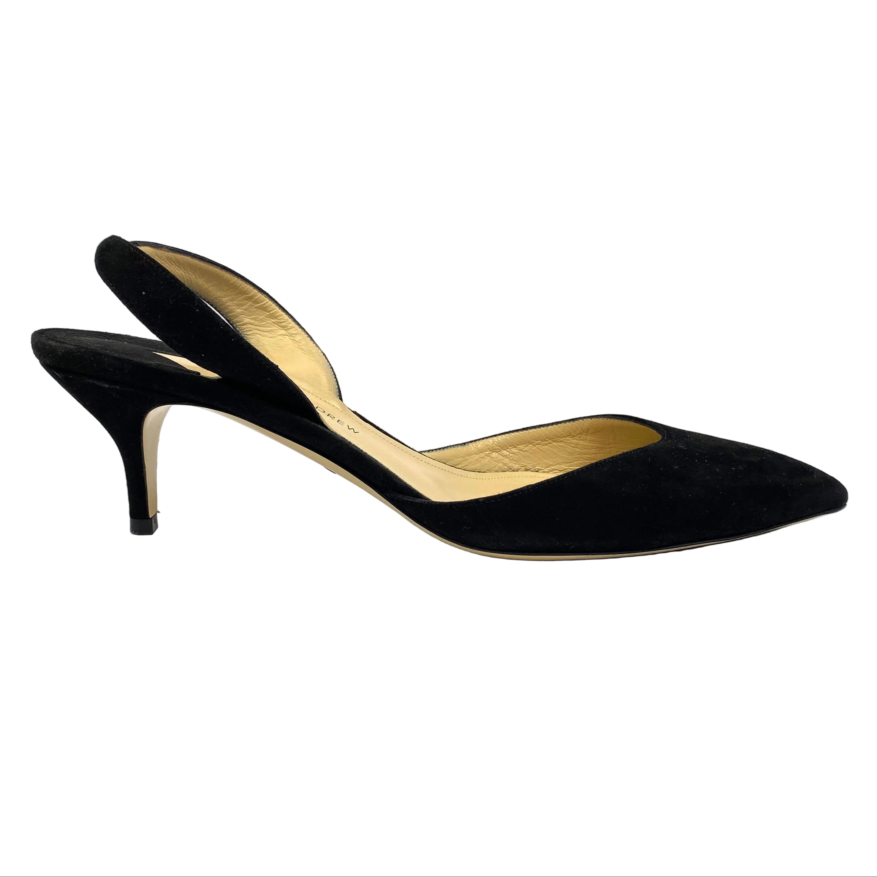 Paul Andrew Black Suede Slingback Heels 40.5
