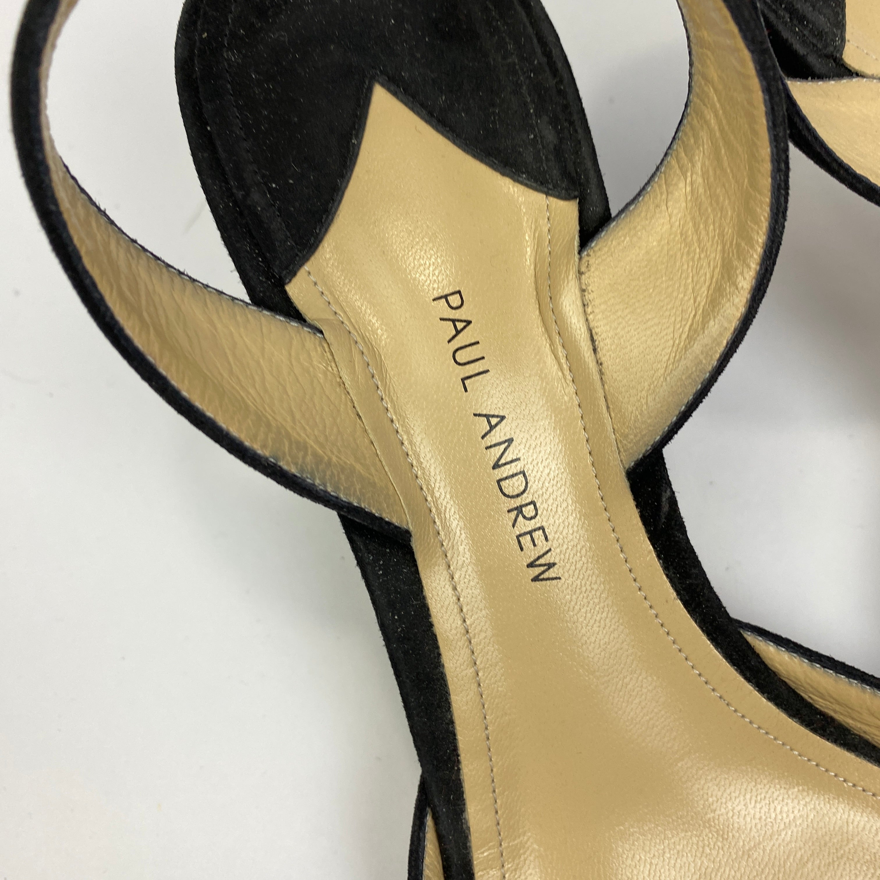 Paul Andrew Black Suede Slingback Heels 40.5