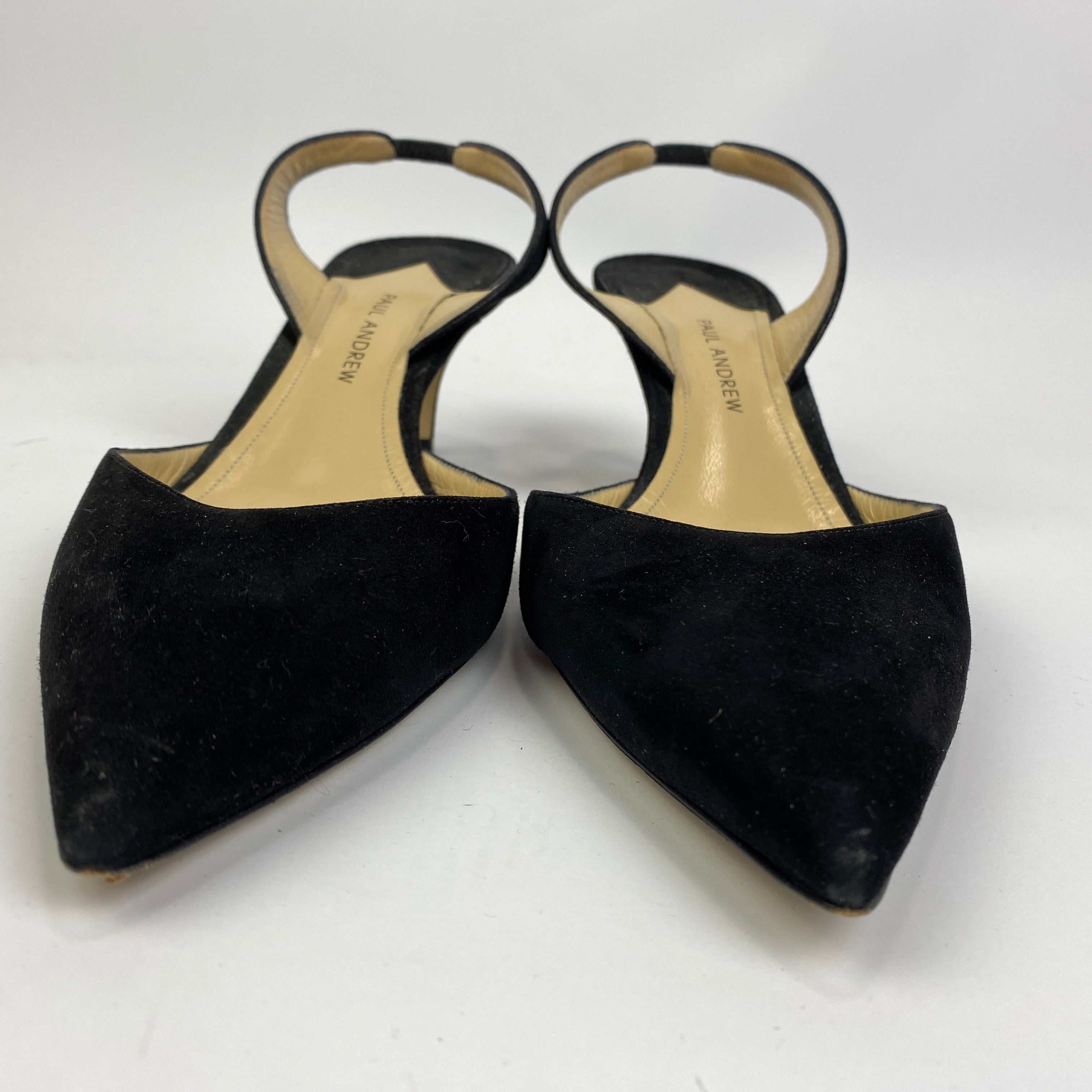 Paul Andrew Black Suede Slingback Heels 40.5