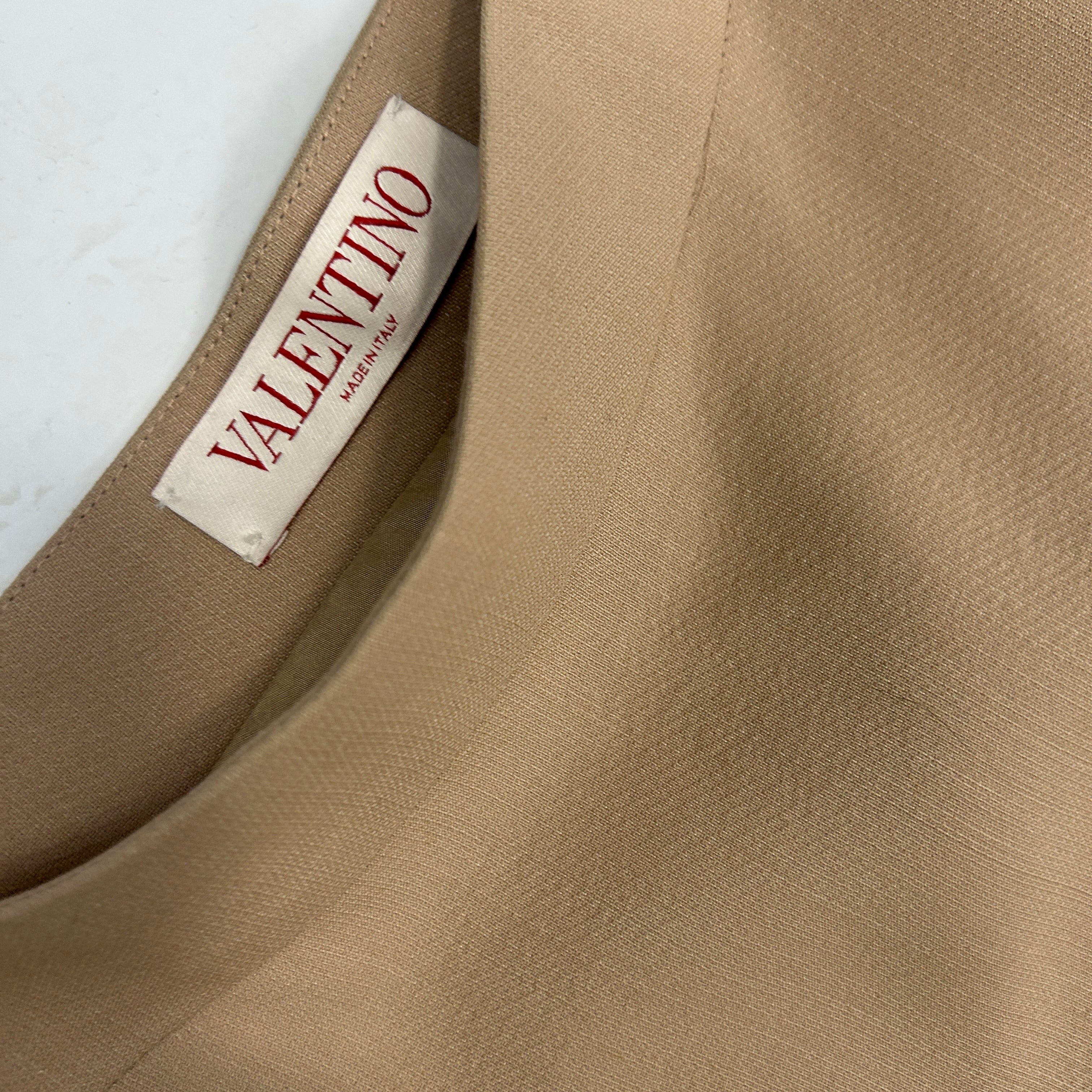 Valentino New £2850 Poudre V-Logo Wool & Silk A-Line Skirt XS