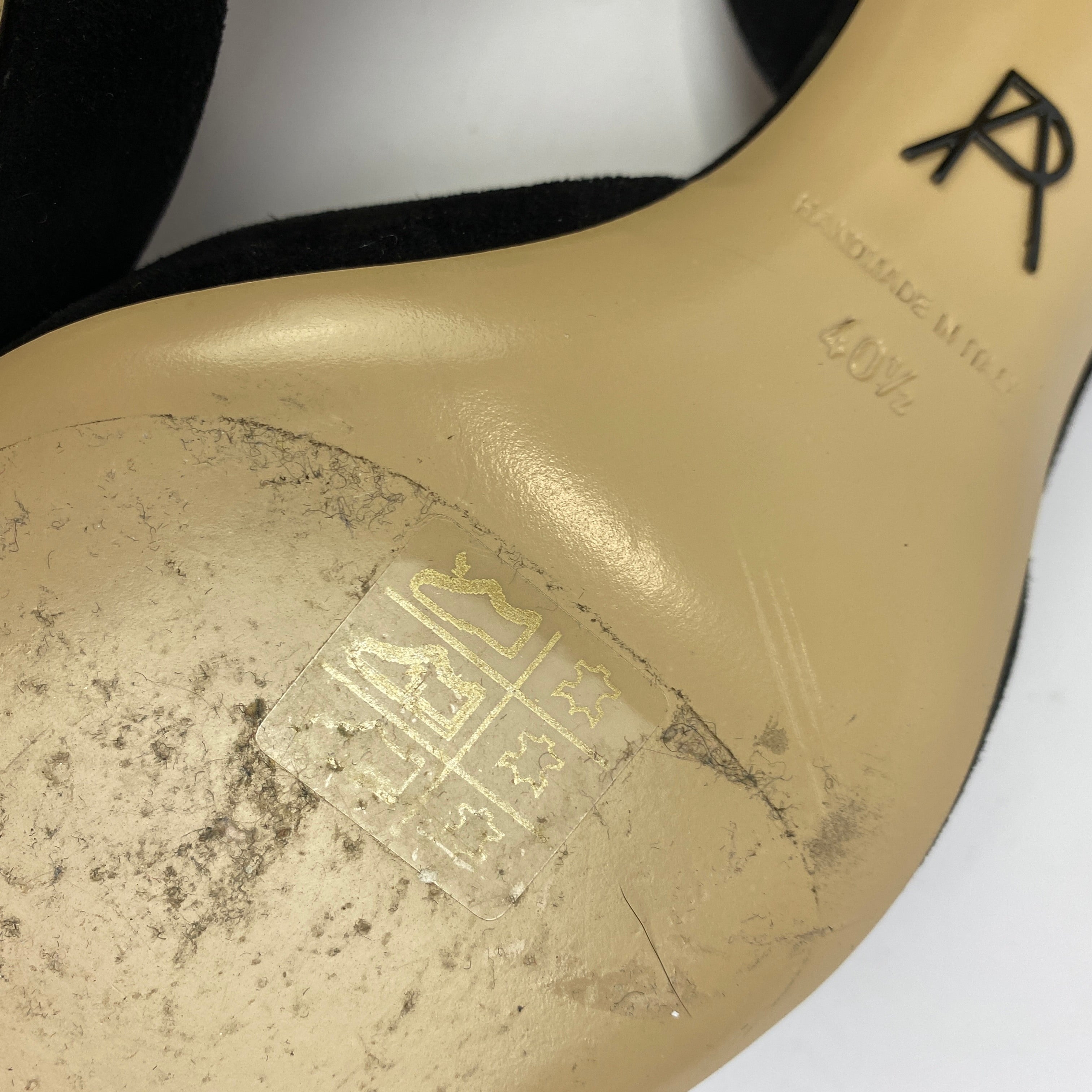 Paul Andrew Black Suede Slingback Heels 40.5