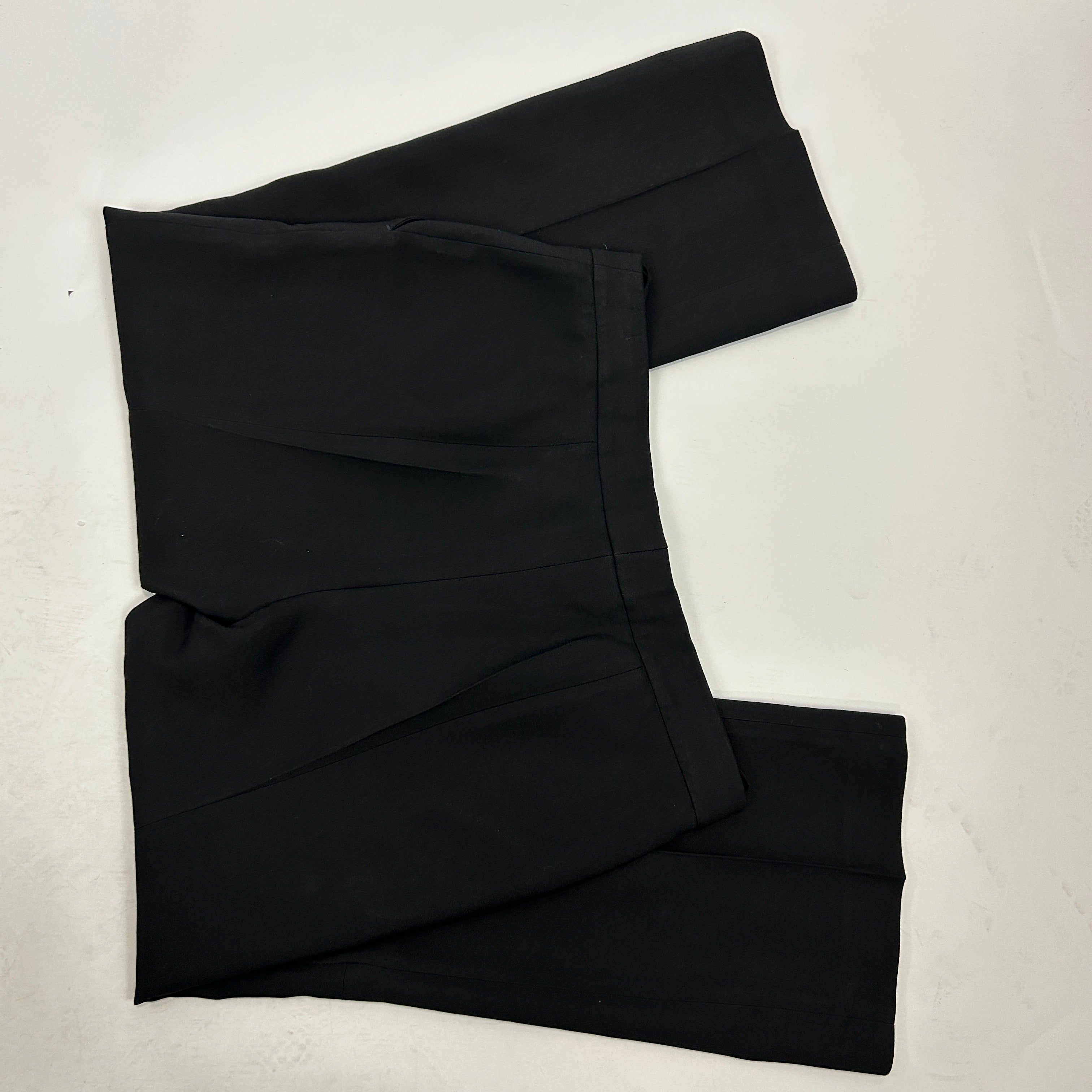 Alexander McQueen Black Wool & Silk Crop Trousers S