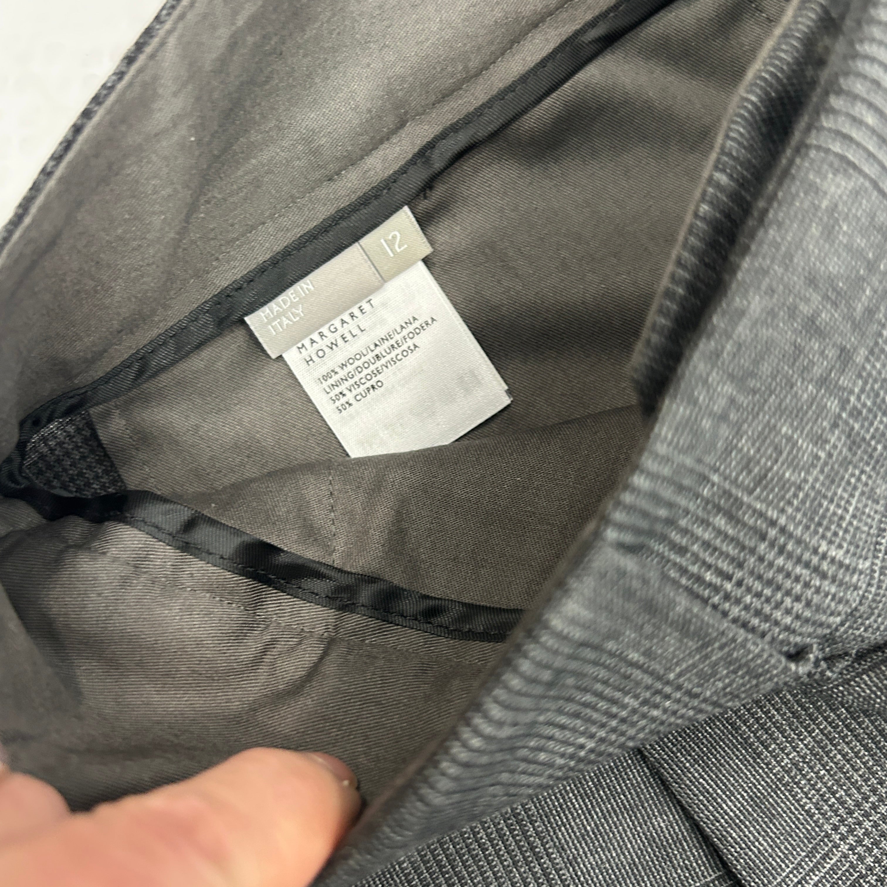 Margaret Howell New Grey Wool POW Check Trousers M