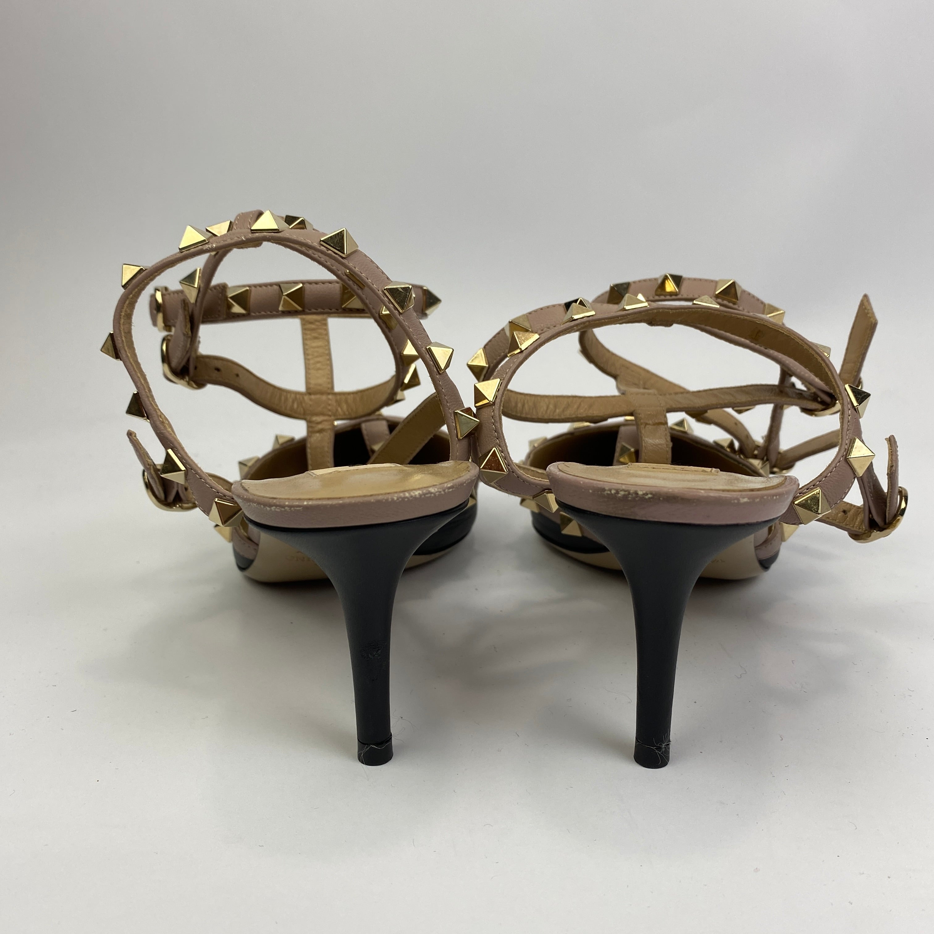 Valentino Garavani £890 Black Rockstud Caged Pumps 40