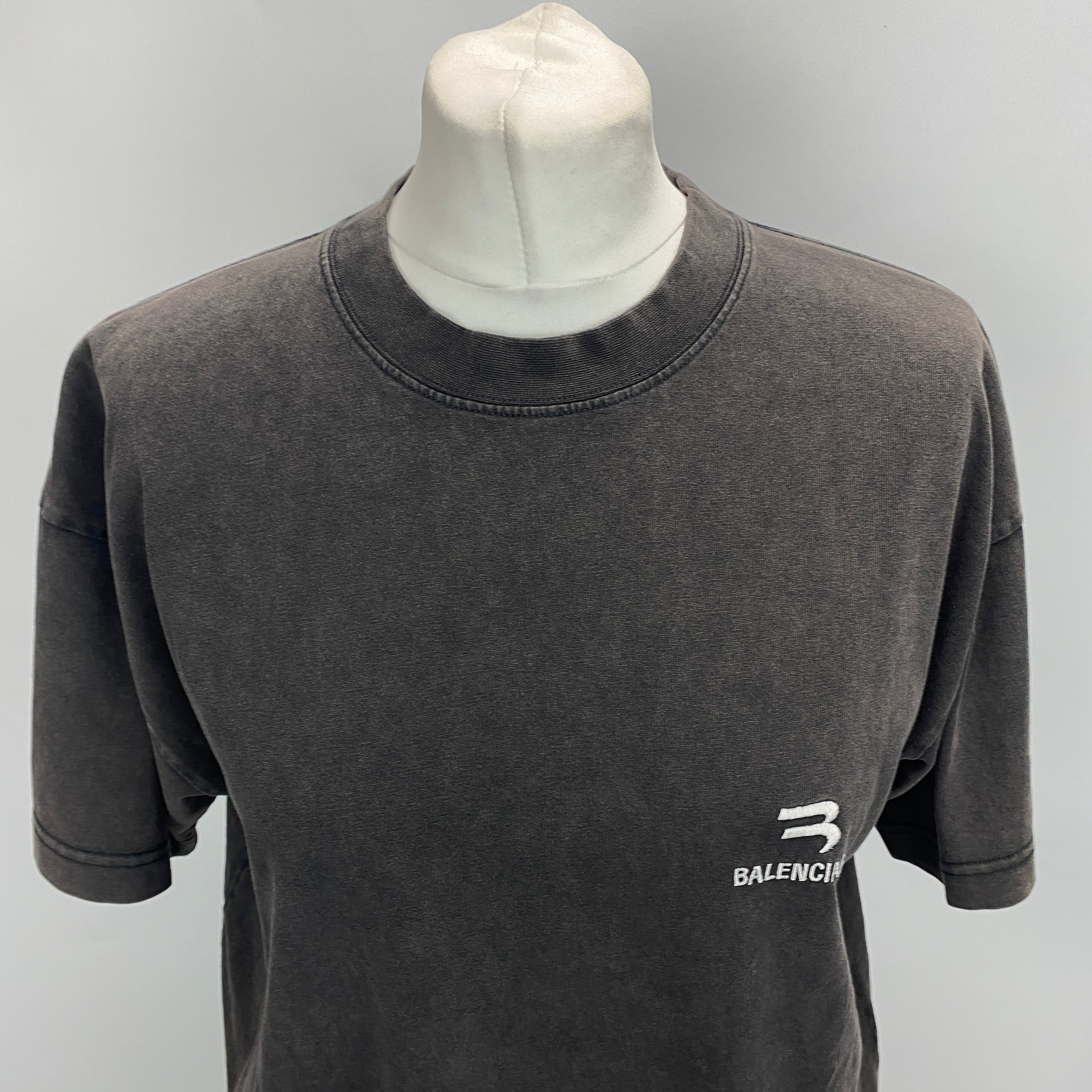 Balenciaga Perfect Washed Grey Unisex Tee Shirt XS