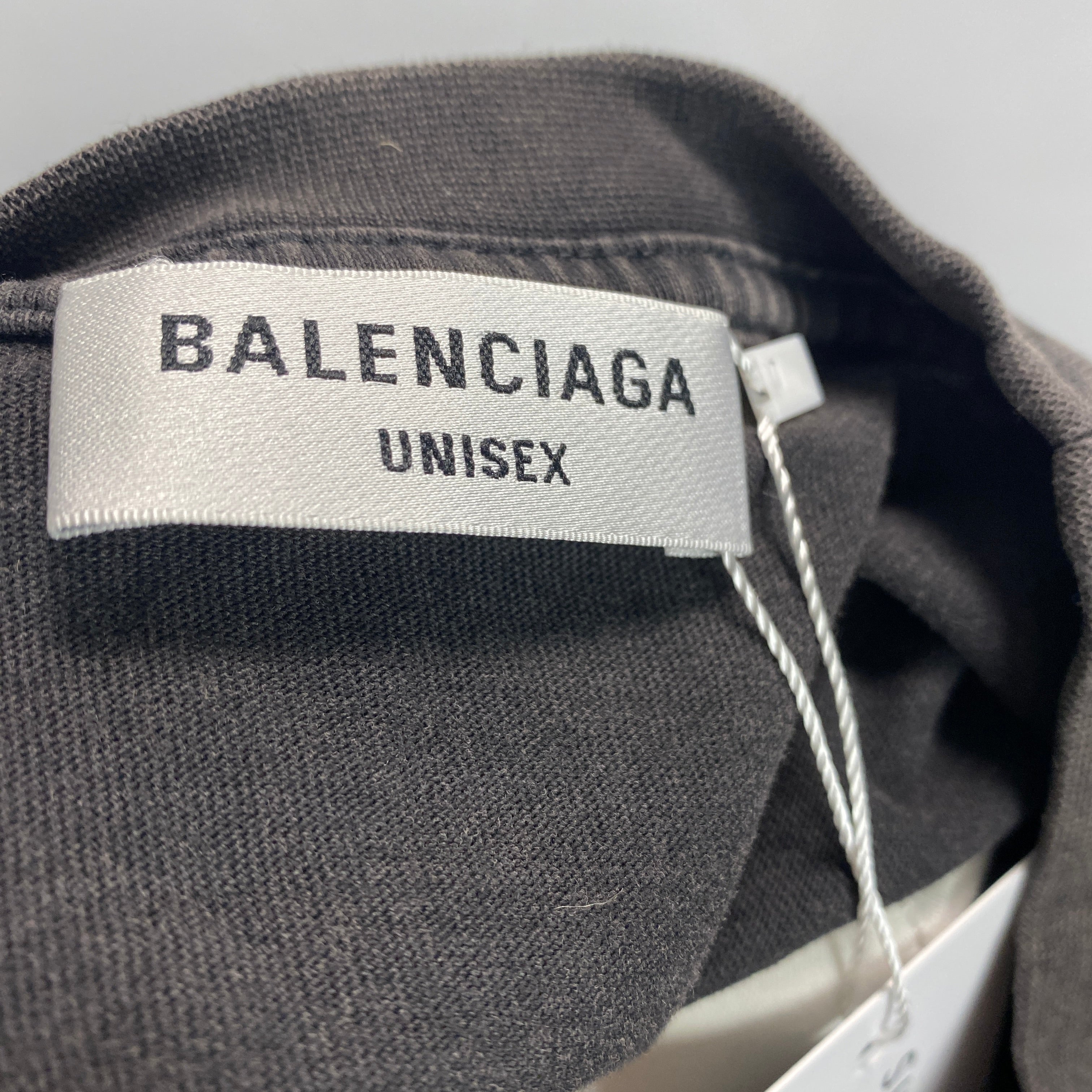Balenciaga Perfect Washed Grey Unisex Tee Shirt XS