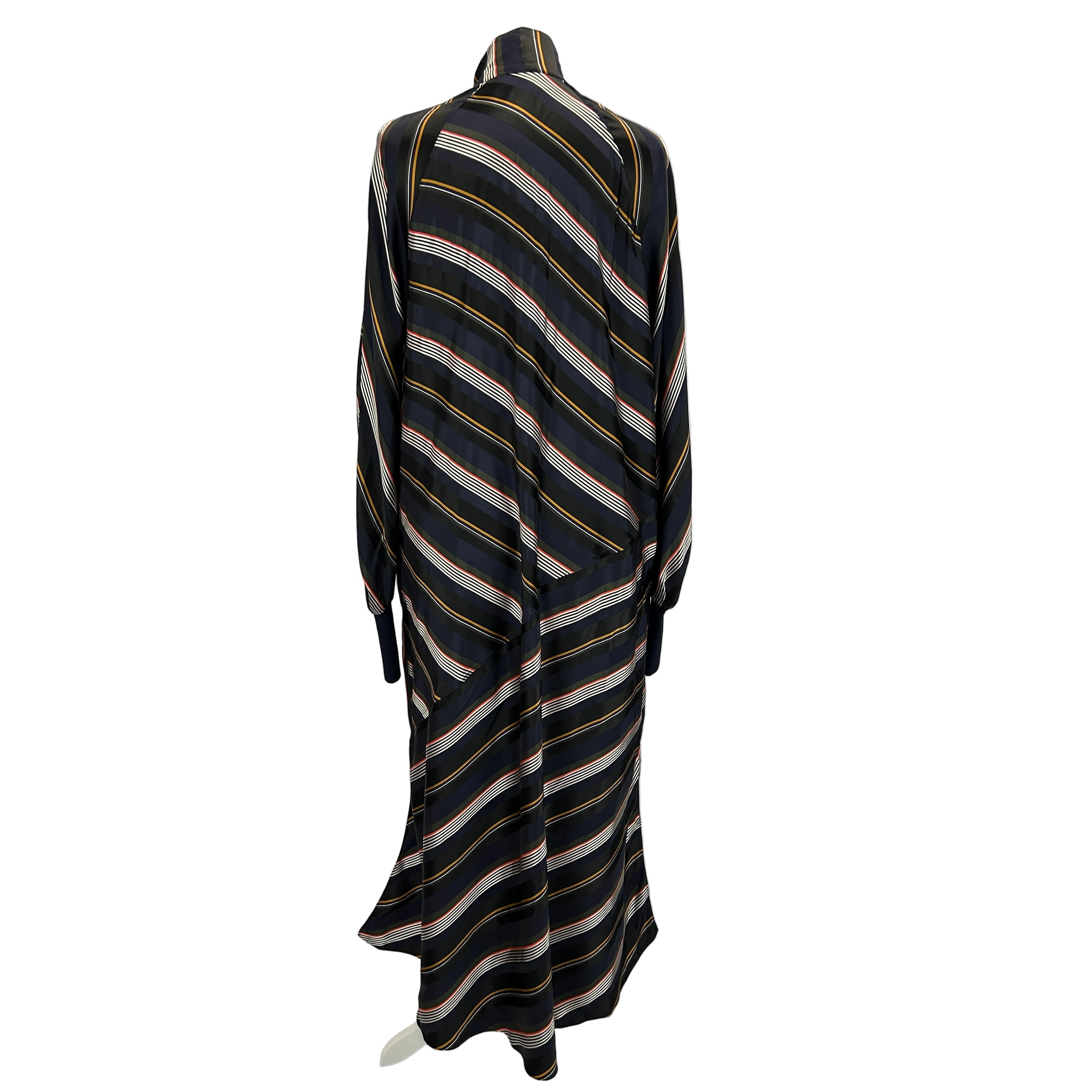 Roksanda Navy & Black Stripe Satin Shirtdress XS/S/M