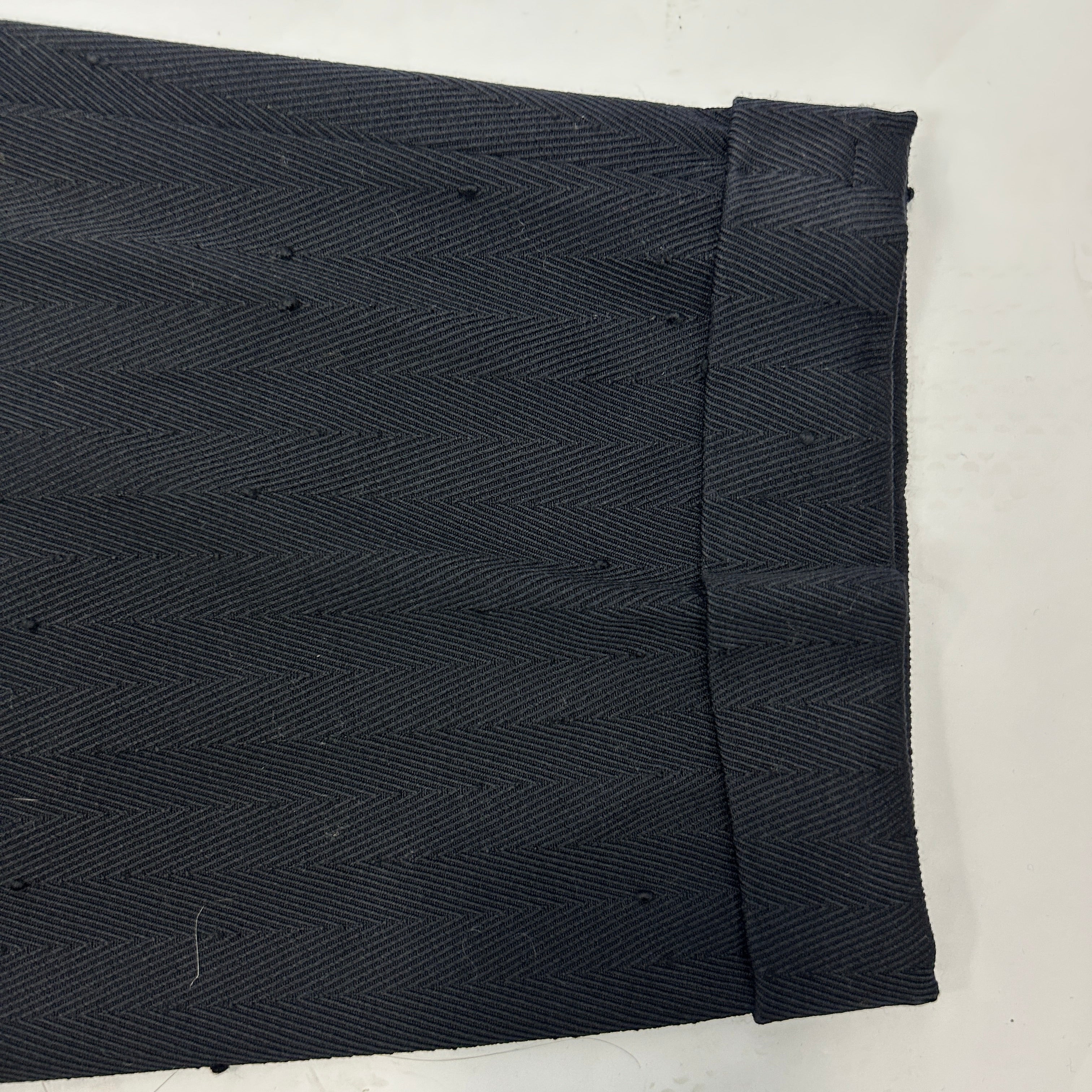 Raey New Black Textured Herringbone Wool Cuffed Trousers M