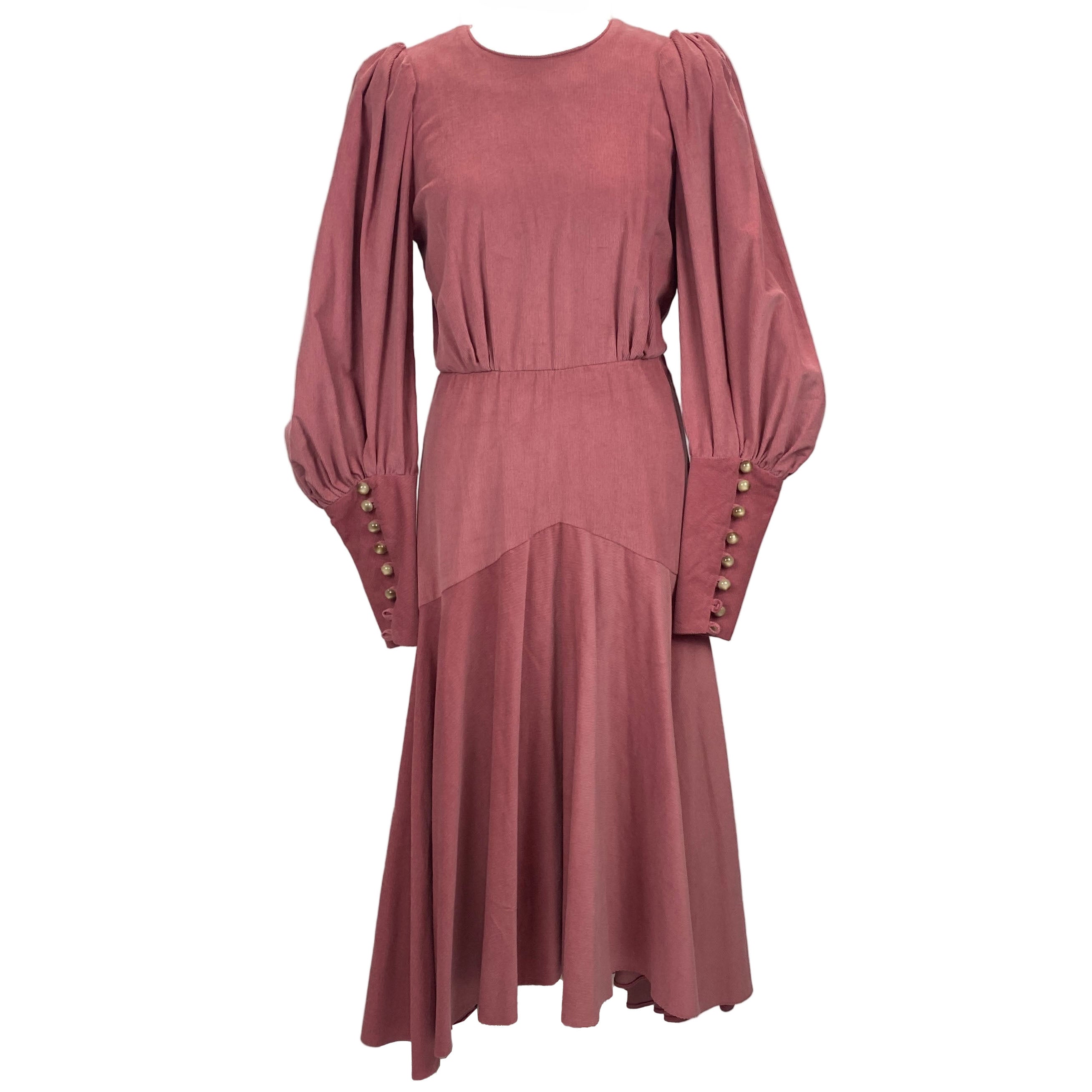 Anna Mason Rose Pink Corduroy Maxi Dress S