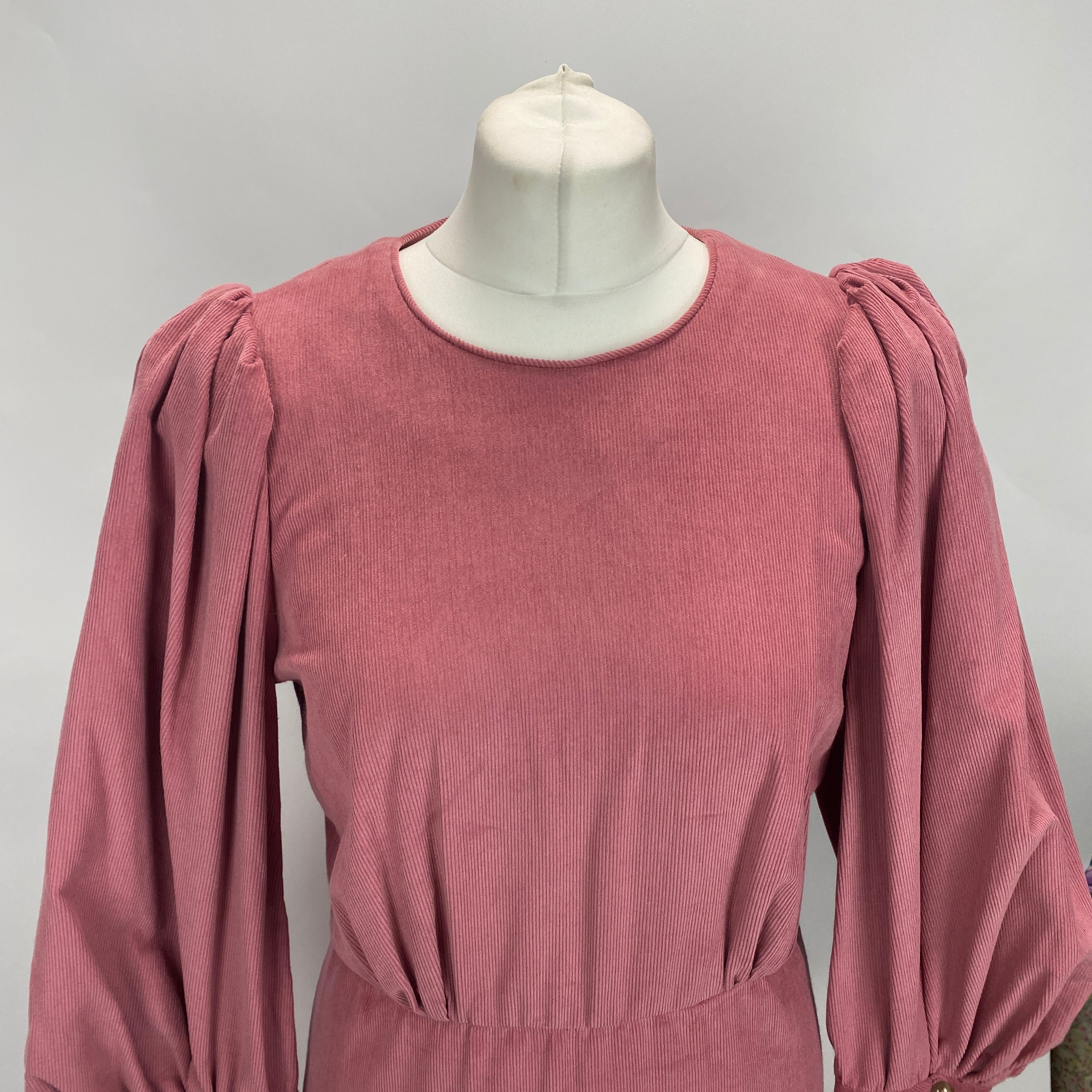 Anna Mason Rose Pink Corduroy Maxi Dress S