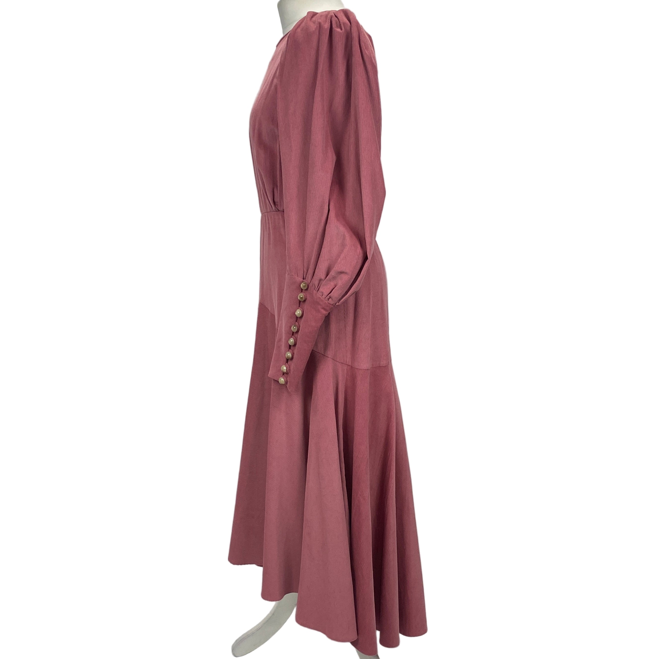 Anna Mason Rose Pink Corduroy Maxi Dress S