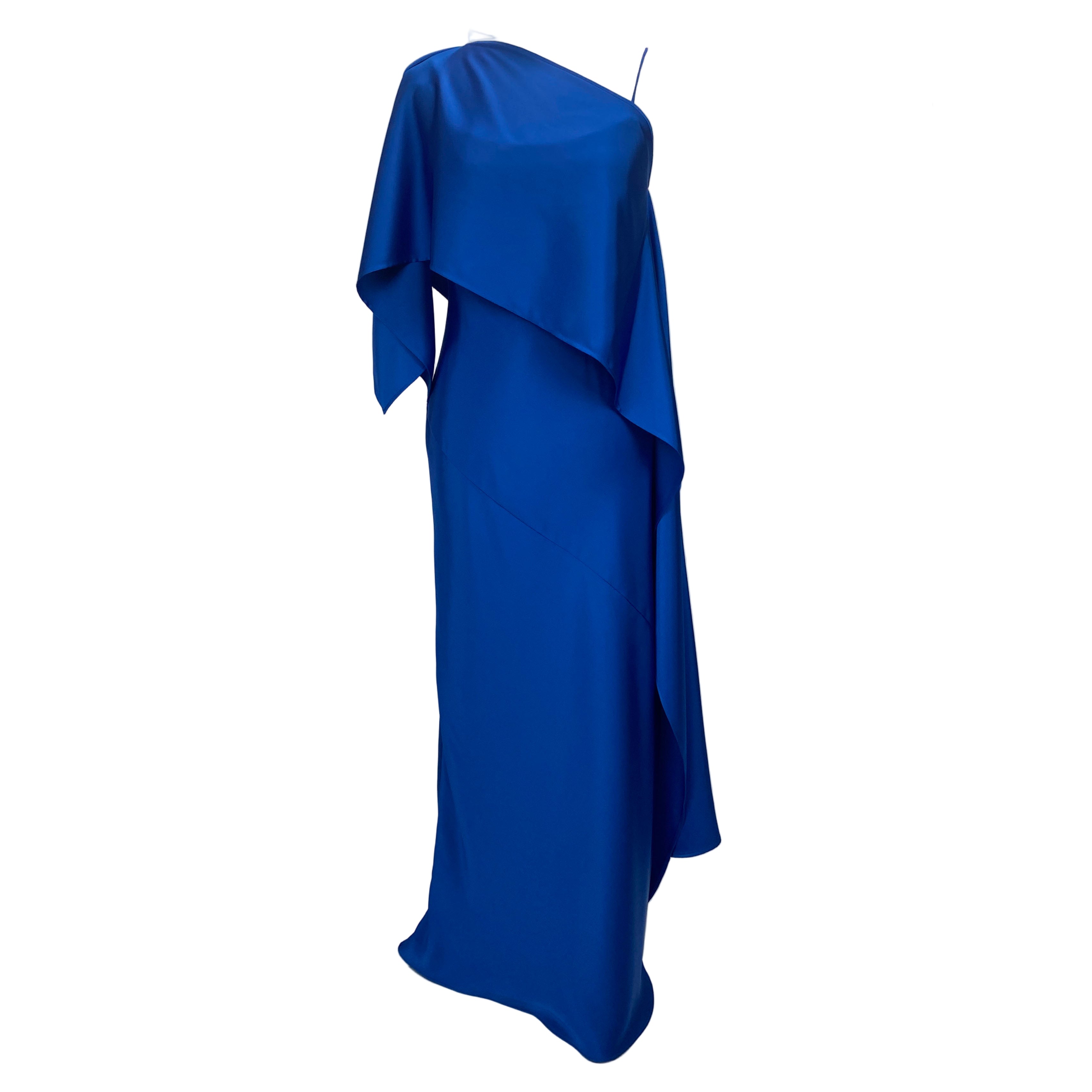 Weekend Max Mara New Cobalt Satin Slip Dress & Capelet S