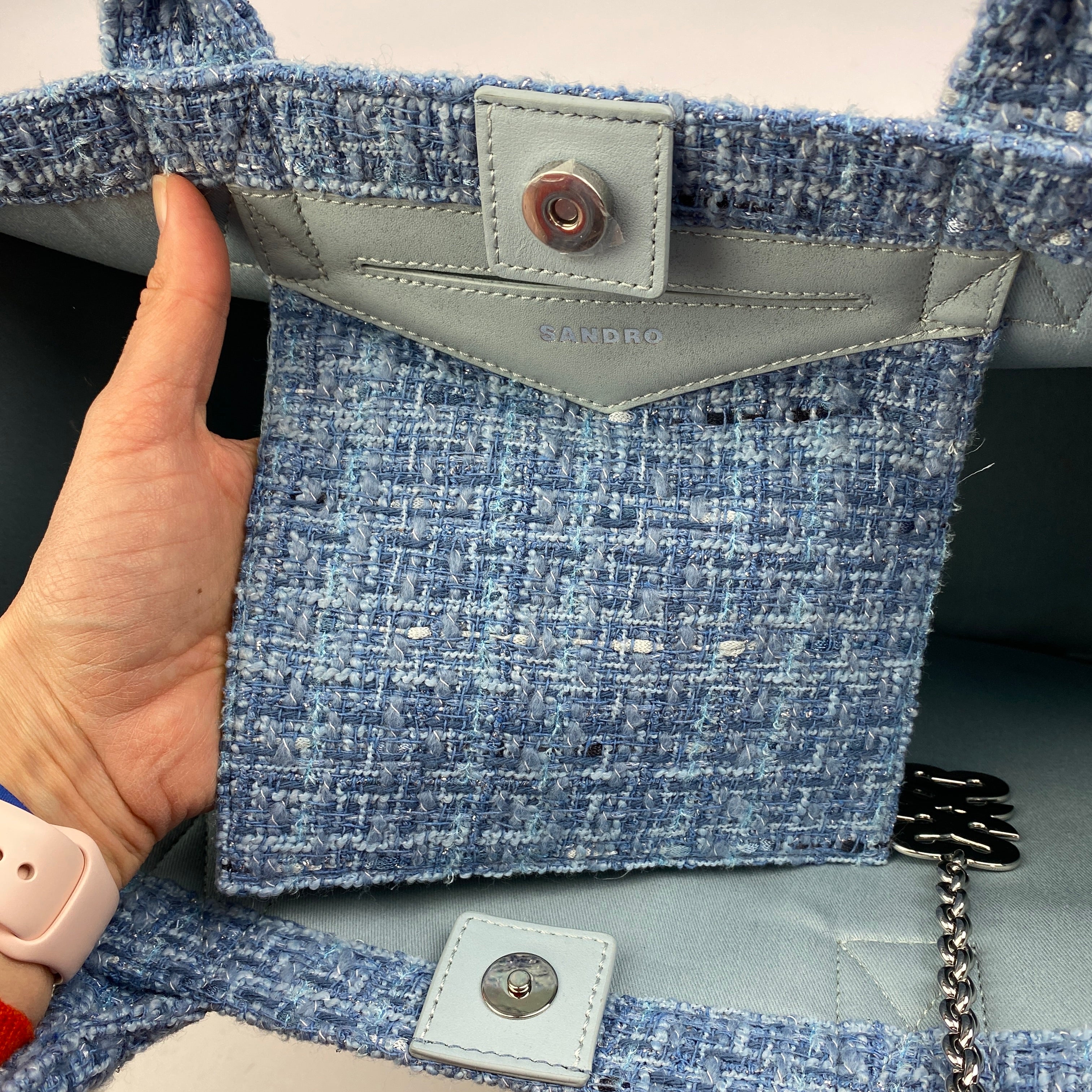 Sandro New £540 Kasbah Large Tweed Tote Bag