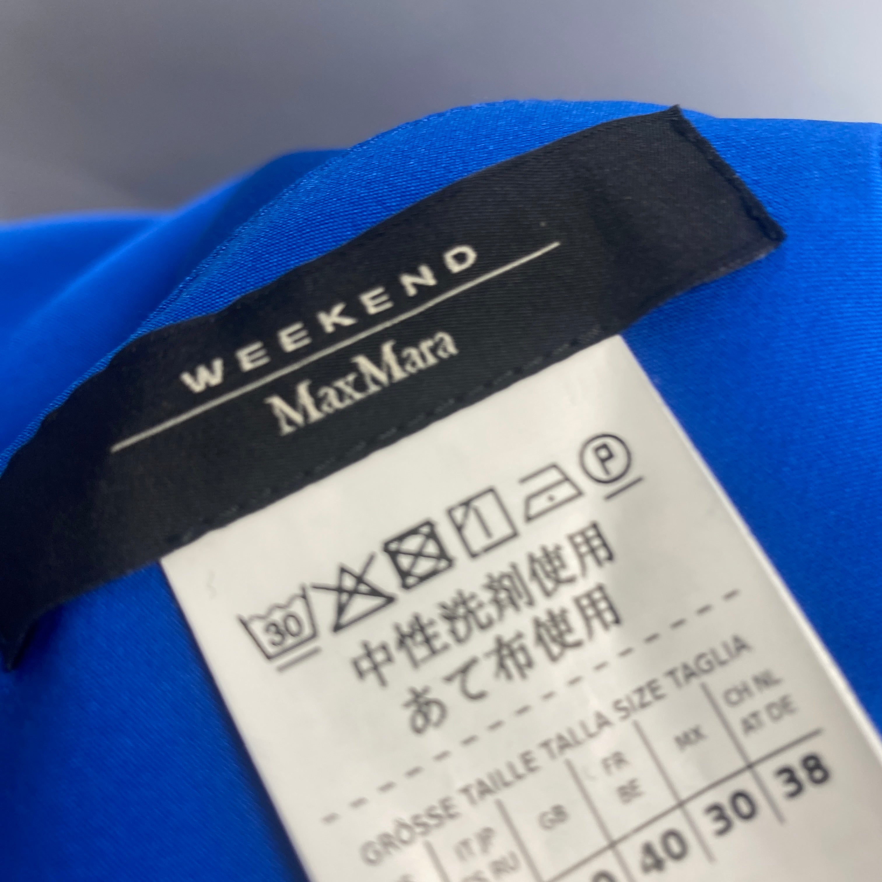 Weekend Max Mara New Cobalt Satin Slip Dress & Capelet S