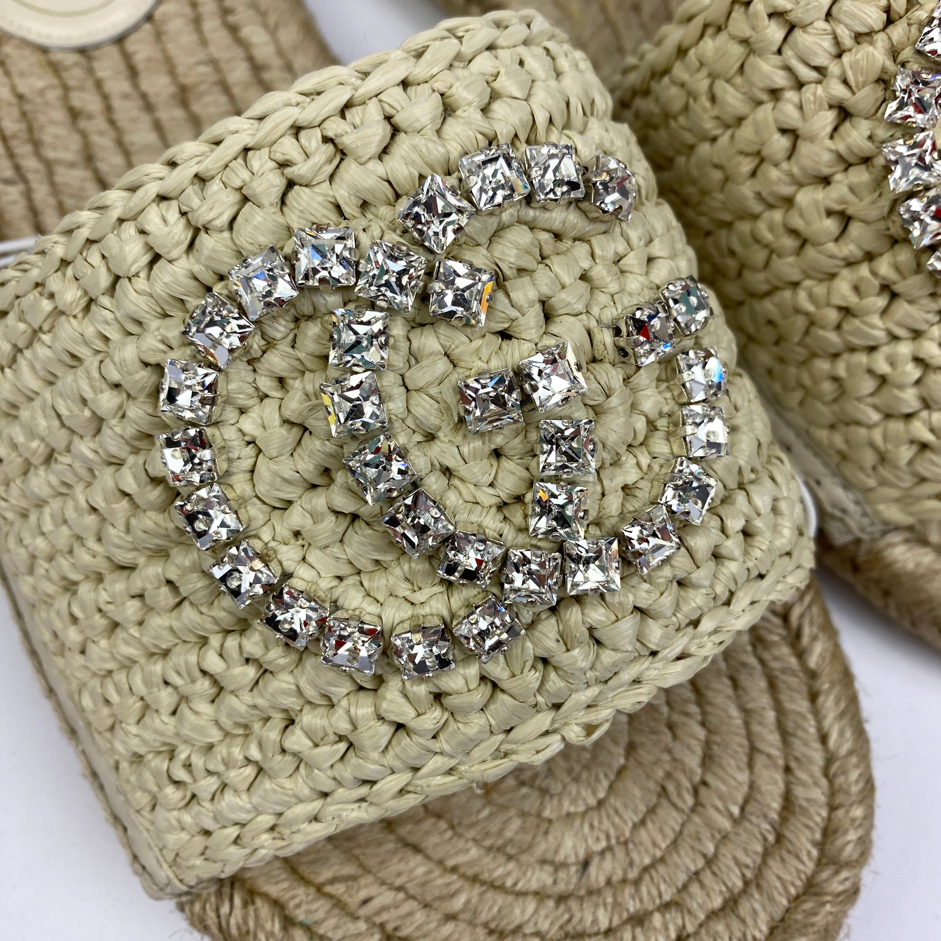 Gucci New £660 Natural Interlocking GG Cora Espadrille Slides 40