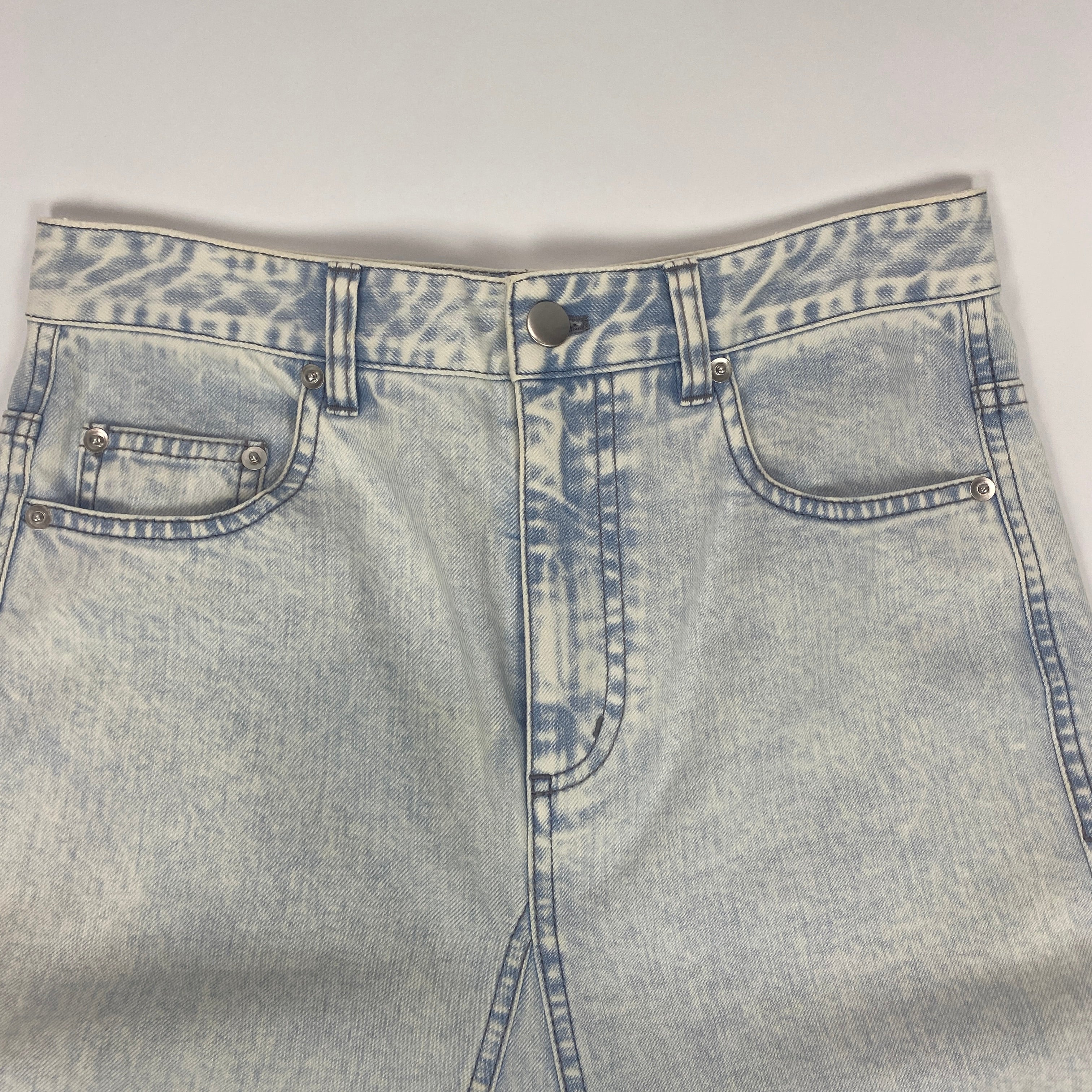 Tibi £455 Bleached Denim Maxi Skirt 24