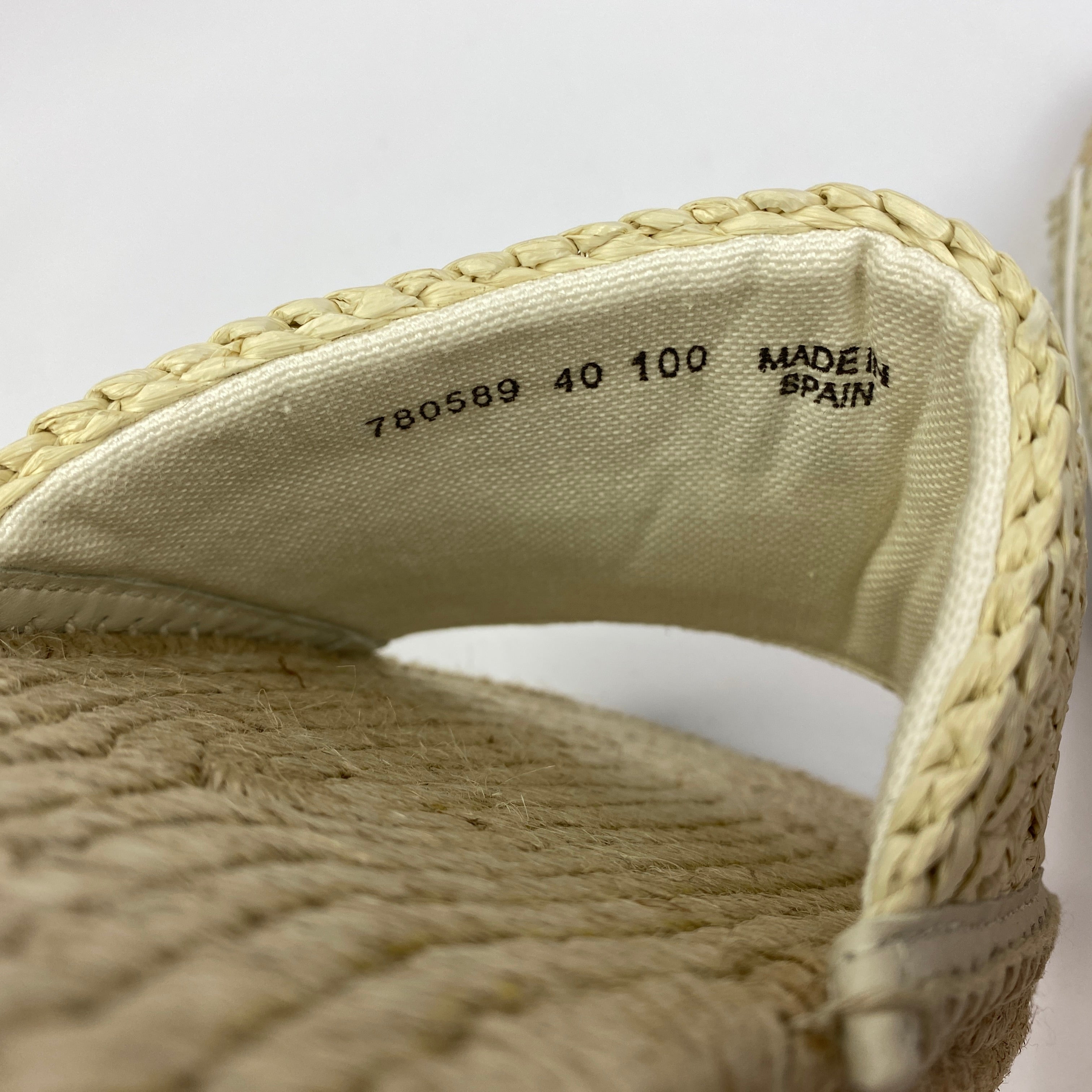 Gucci New £660 Natural Interlocking GG Cora Espadrille Slides 40