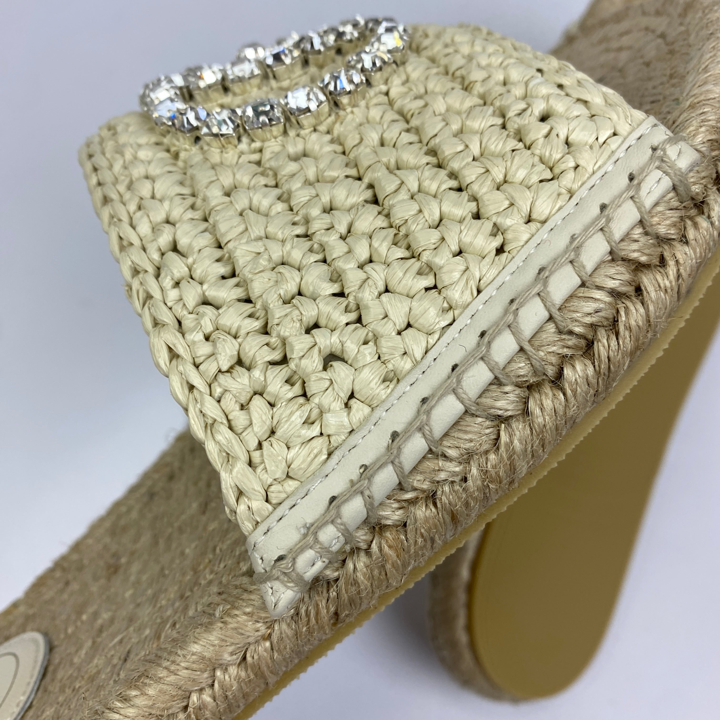Gucci New £660 Natural Interlocking GG Cora Espadrille Slides 40