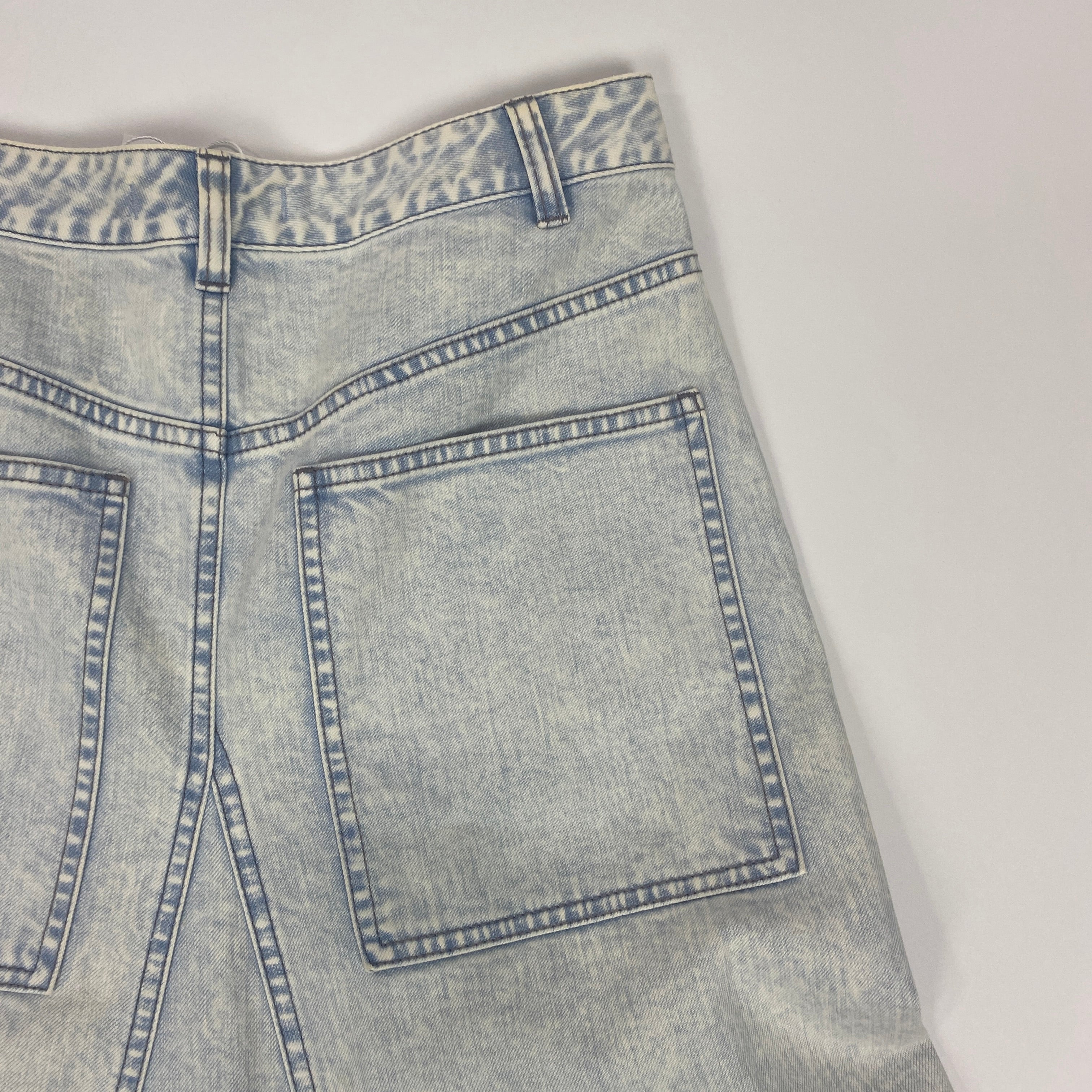 Tibi £455 Bleached Denim Maxi Skirt 24