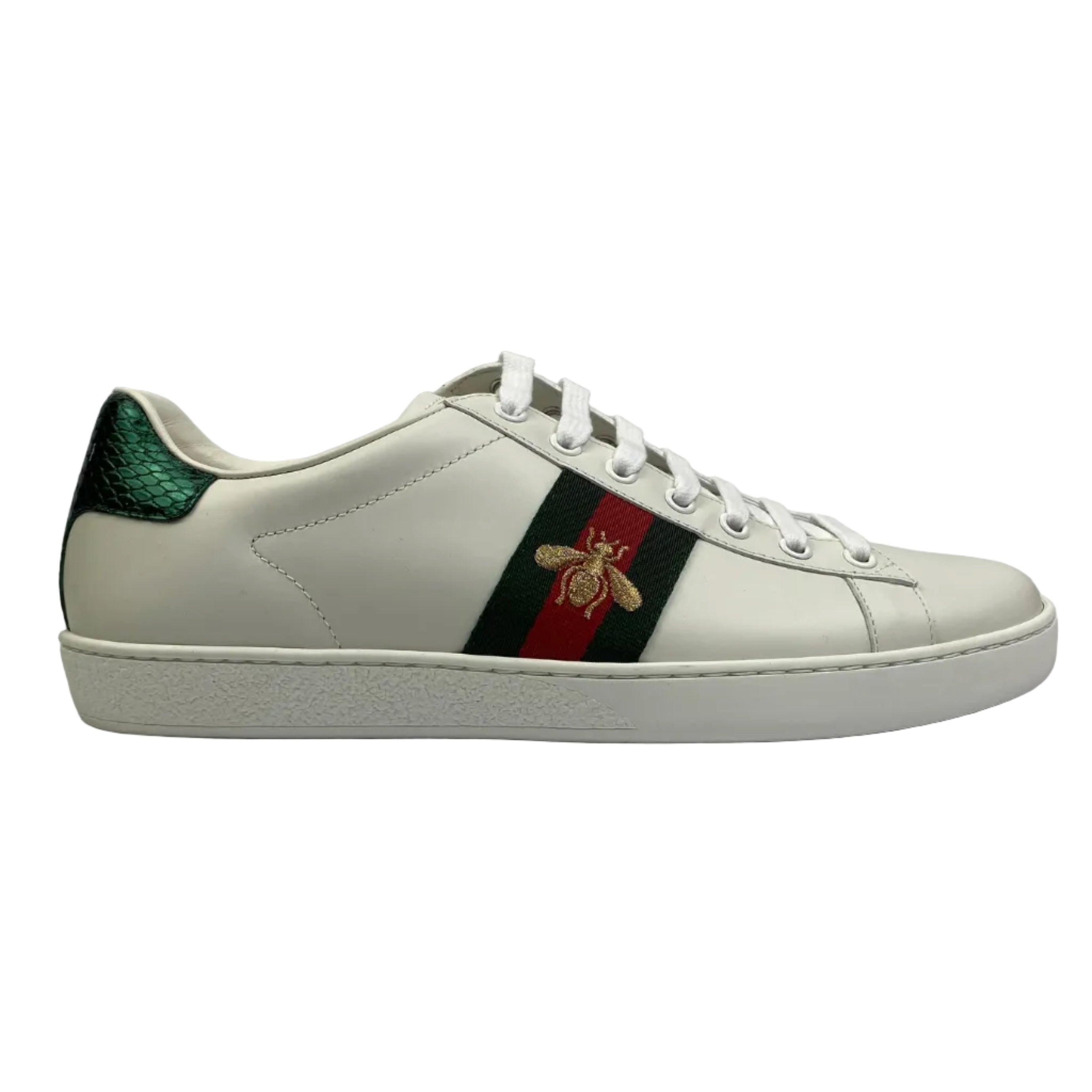 Gucci New £690 White Leather Ace Bee Trainers 40