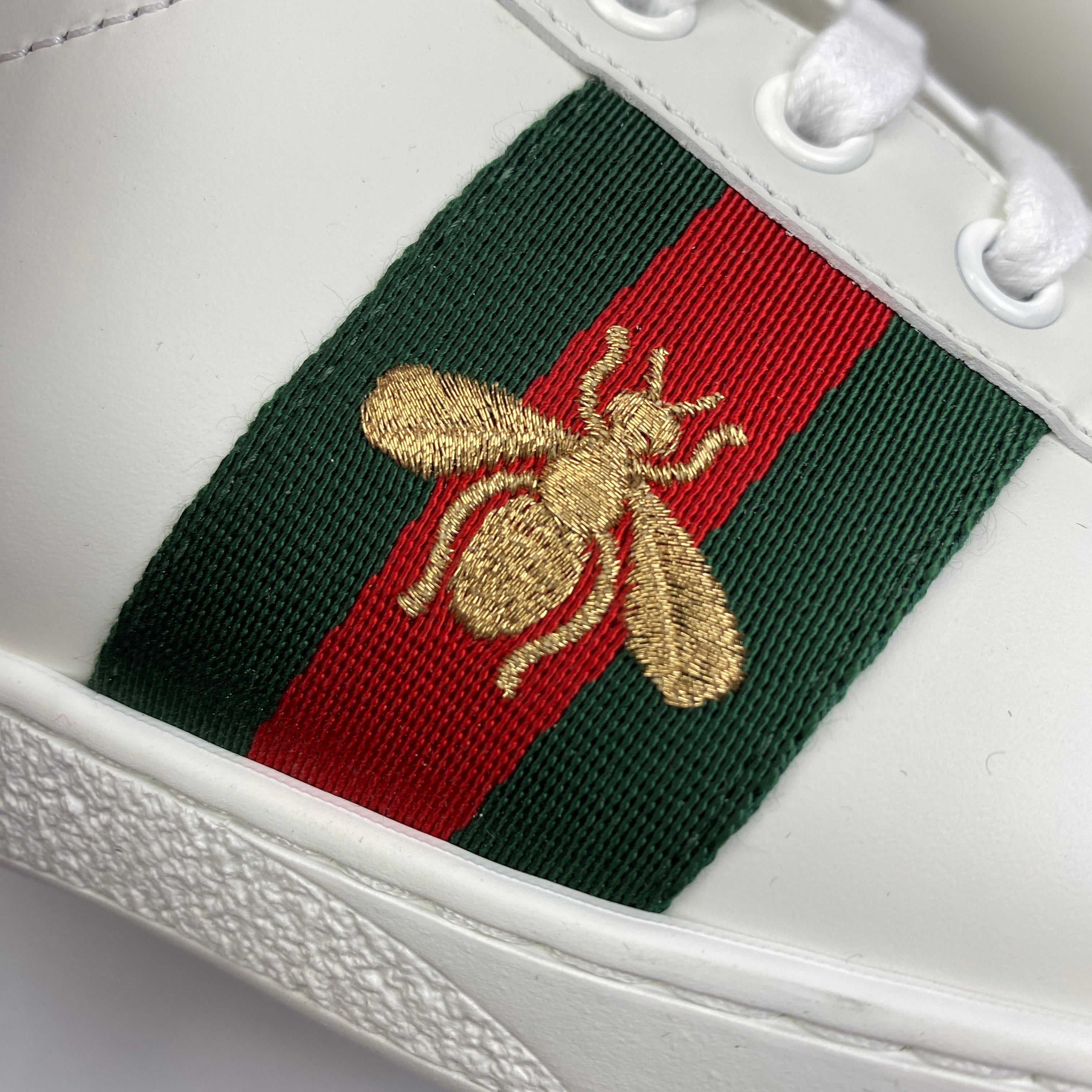 Gucci New £690 White Leather Ace Bee Trainers 40