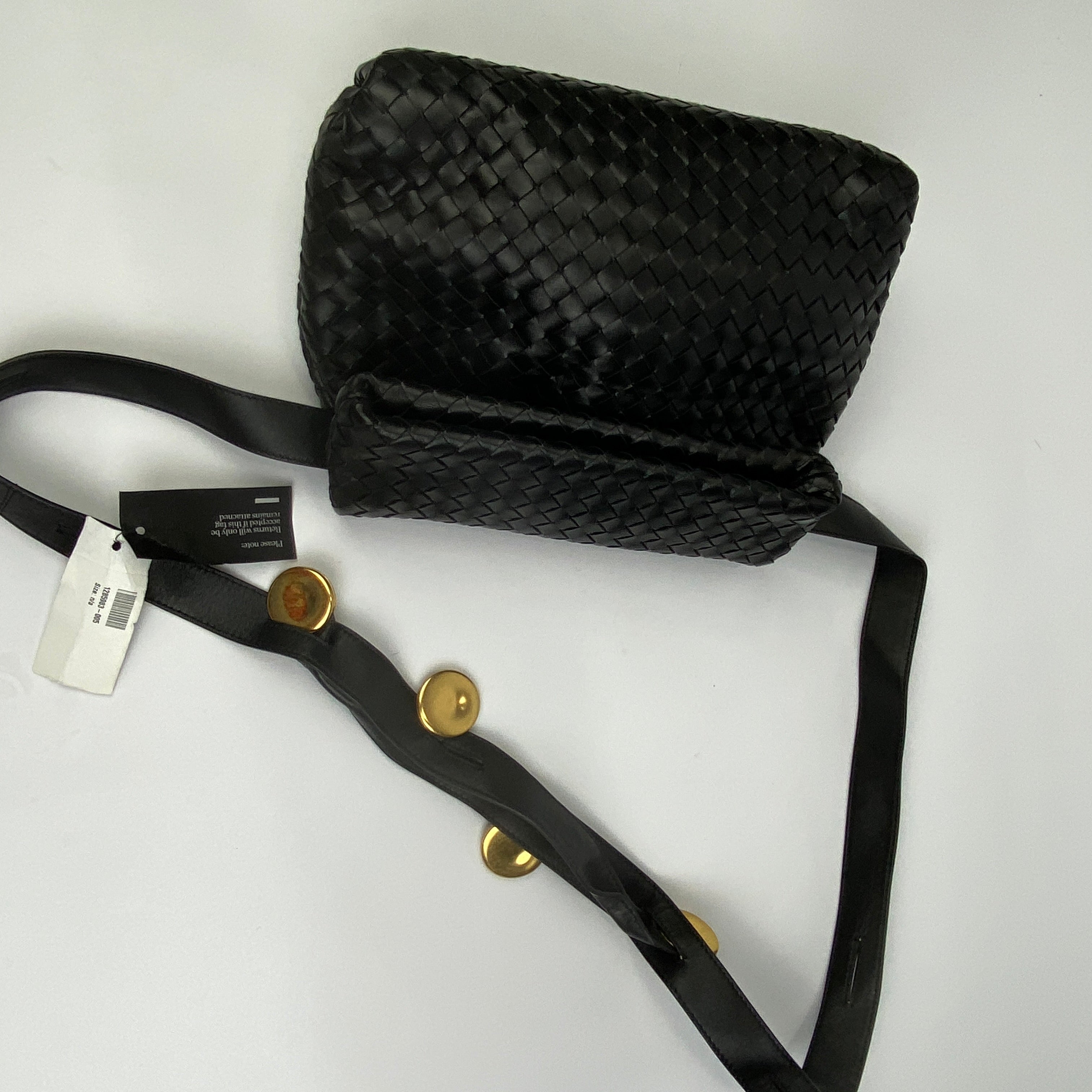 Bottega Veneta New £2285 Black Intrecciato The Fold Crossbody Bag