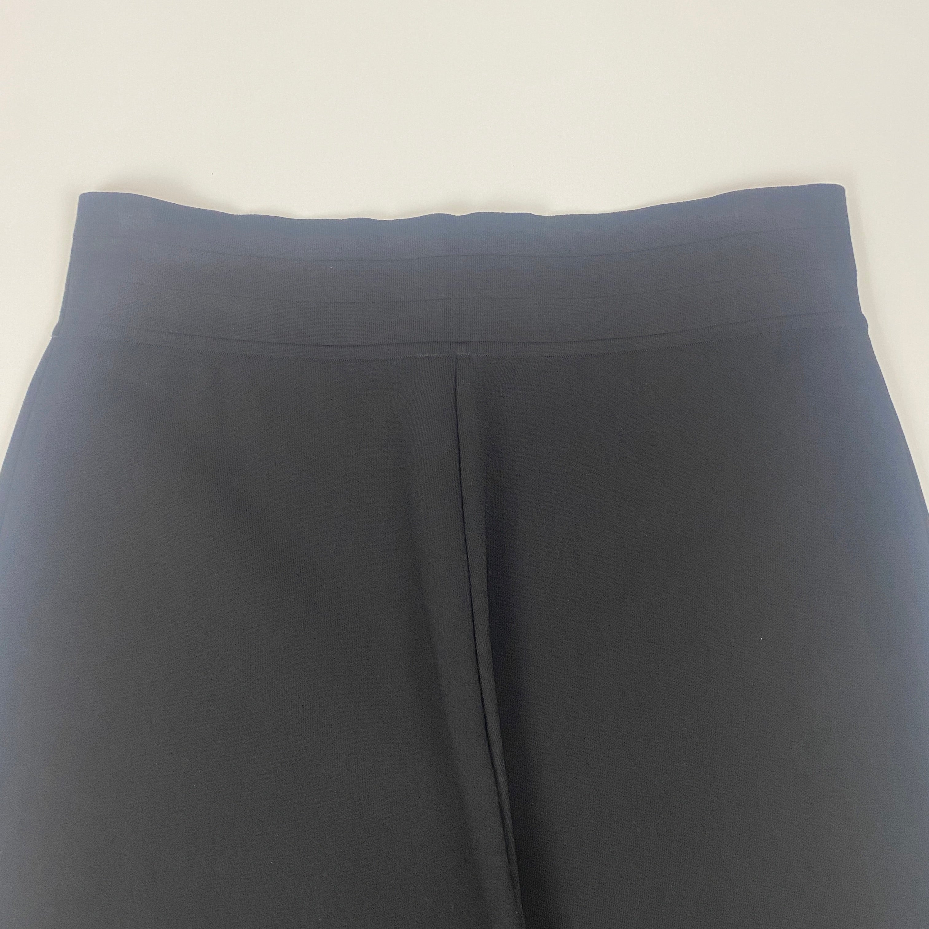 Alaia £880 Black Thick Knit Wide Leg Pants S