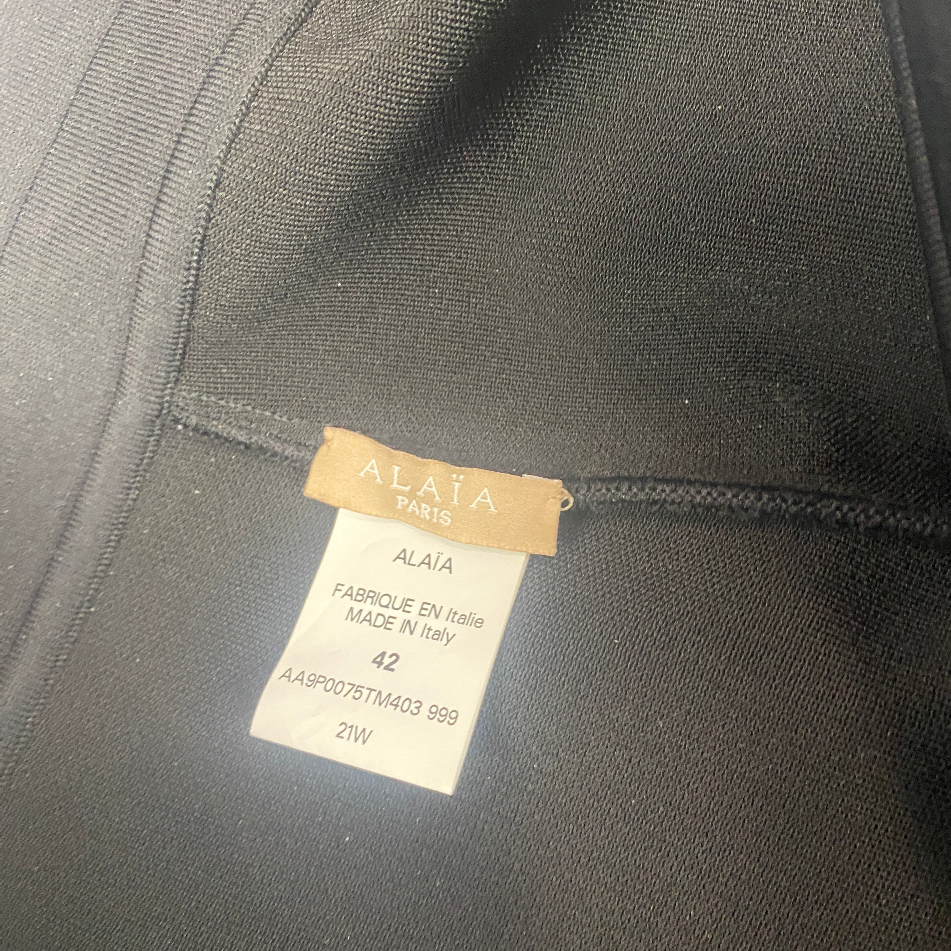 Alaia £880 Black Thick Knit Wide Leg Pants S