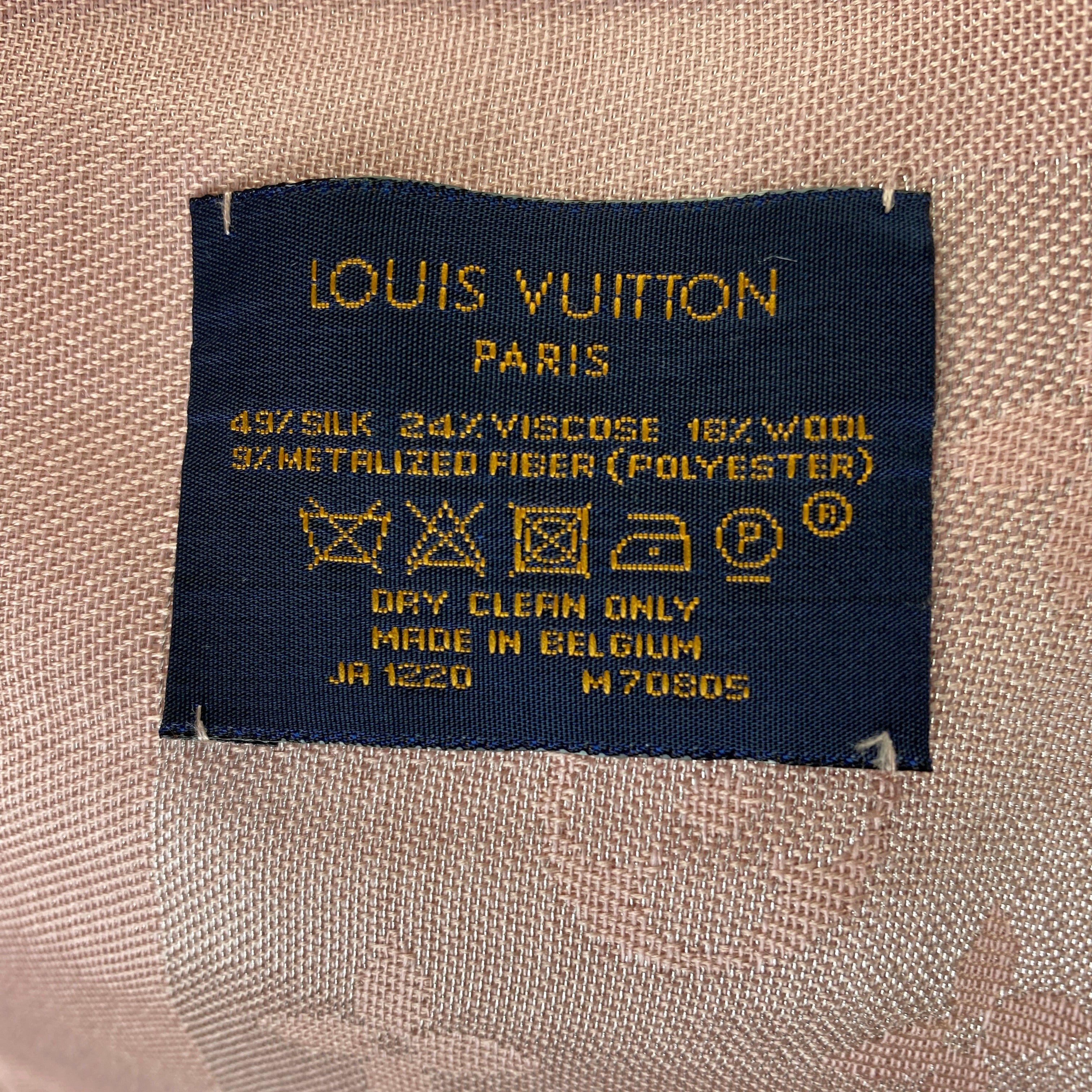 Louis Vuitton £475 Metallic Baby Pink Monogram Shawl
