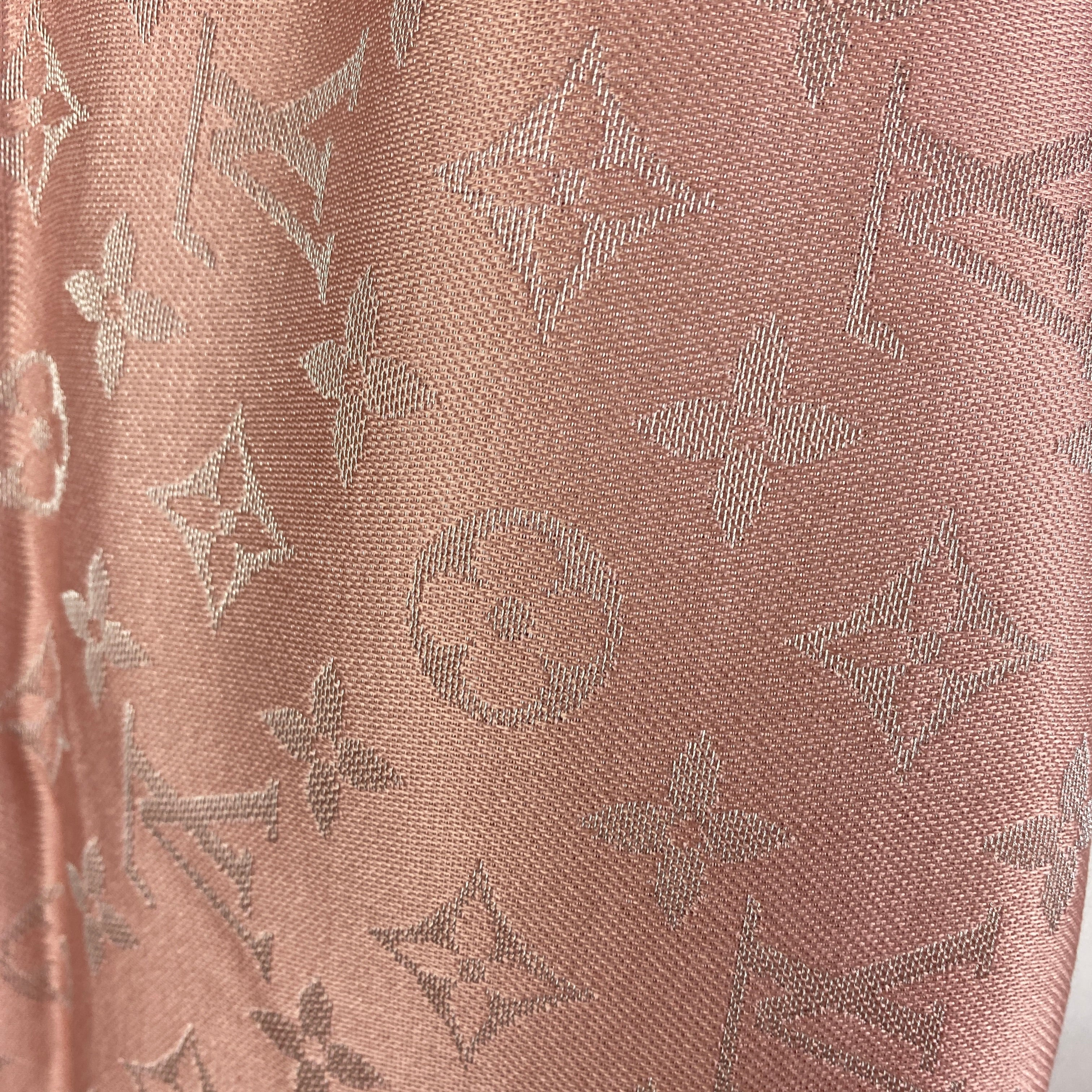 Louis Vuitton £475 Metallic Baby Pink Monogram Shawl