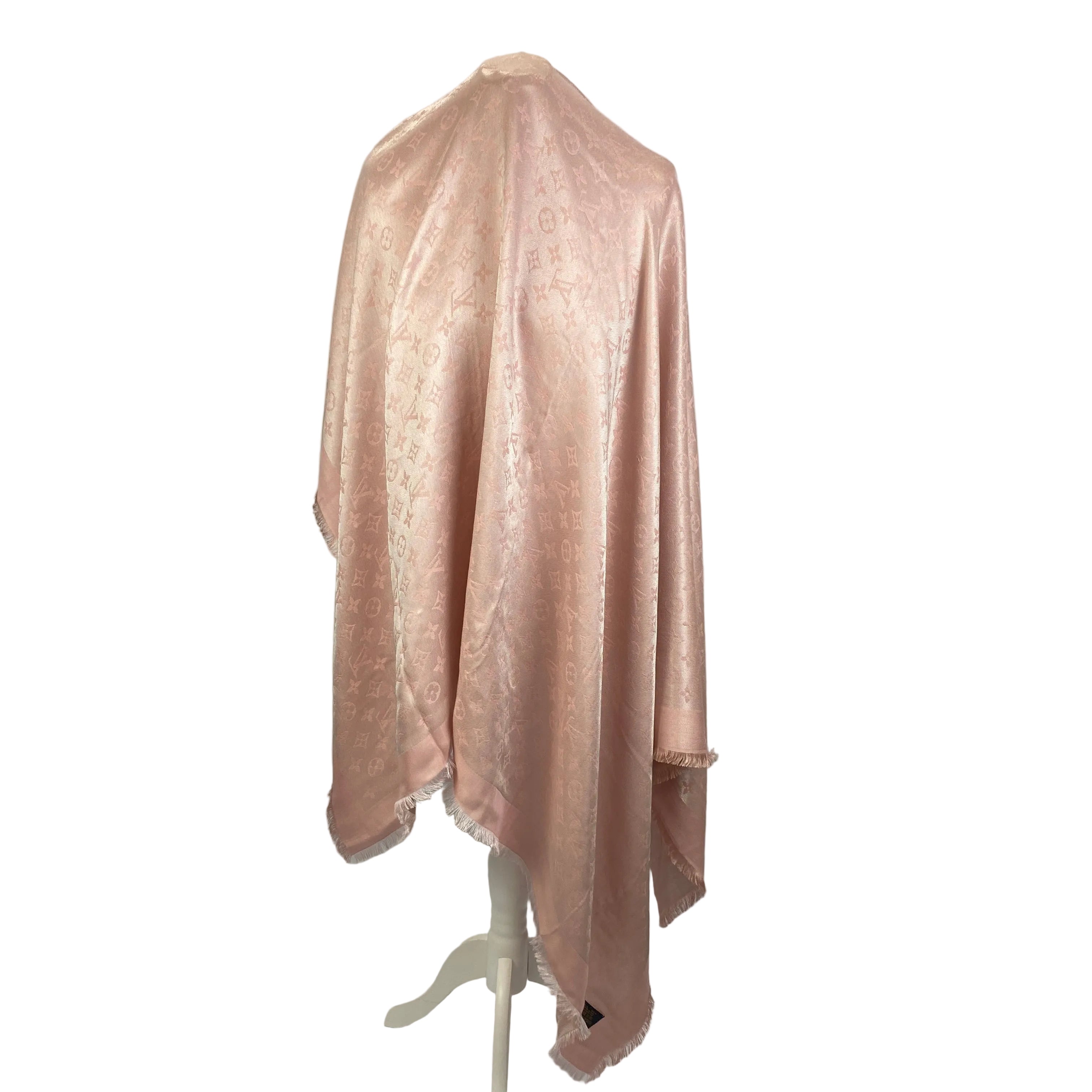 Louis Vuitton £475 Metallic Baby Pink Monogram Shawl