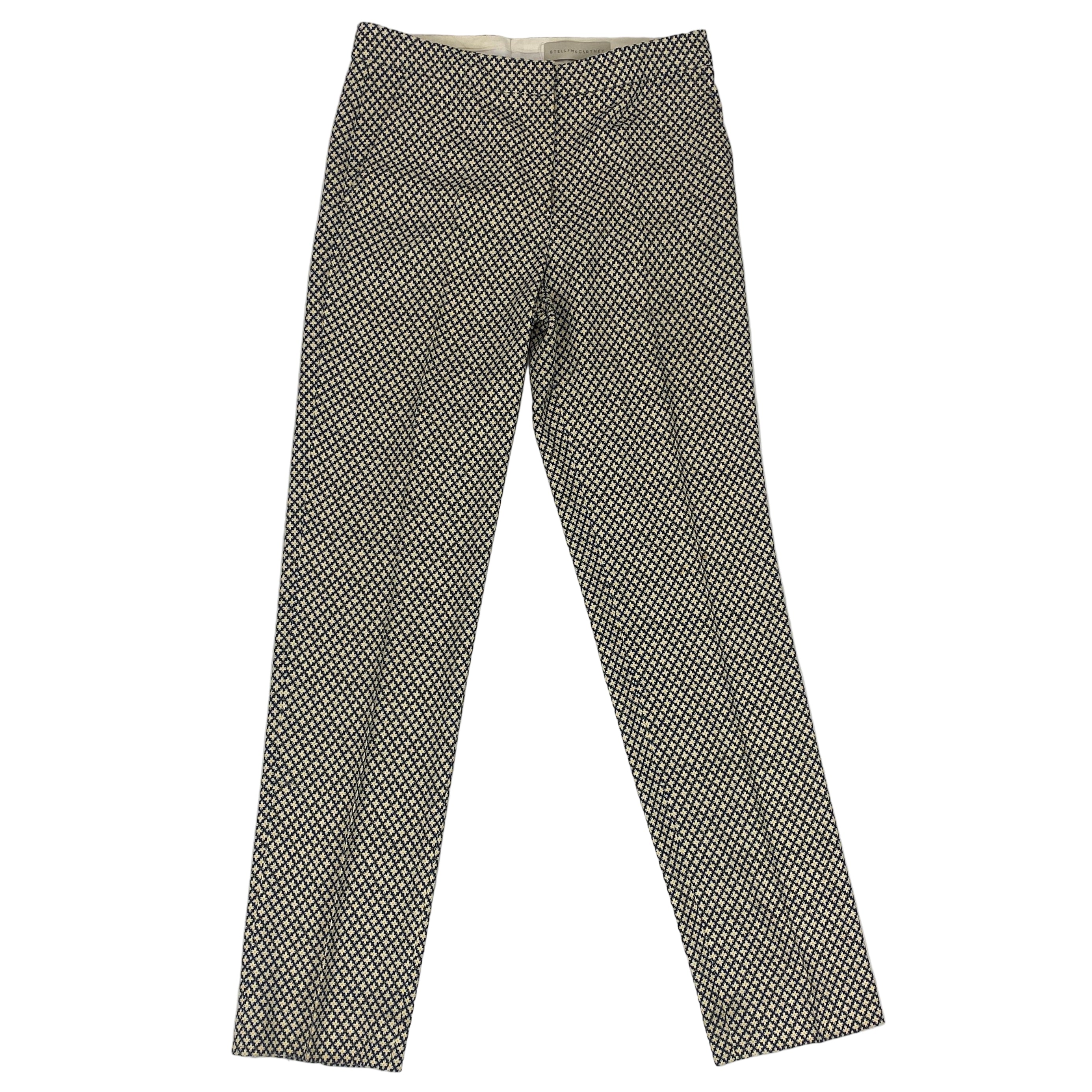 Stella McCartney Navy & White Print Stretch Pants M